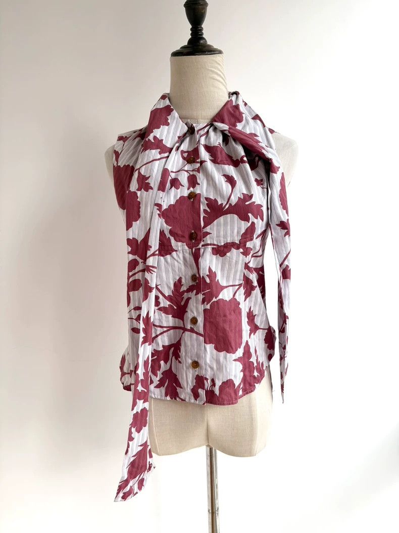 Vivienne Westwood Vivienne Westwood size1 Red floral bow tie shirt vest Size M / US 6-8 / IT 42-44 - 3 Thumbnail