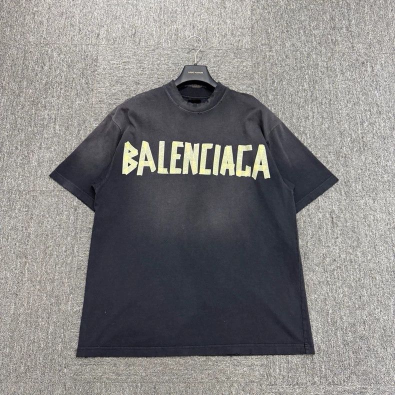 Balenciaga Tape Logo Short Sleeve Tee - dmc
