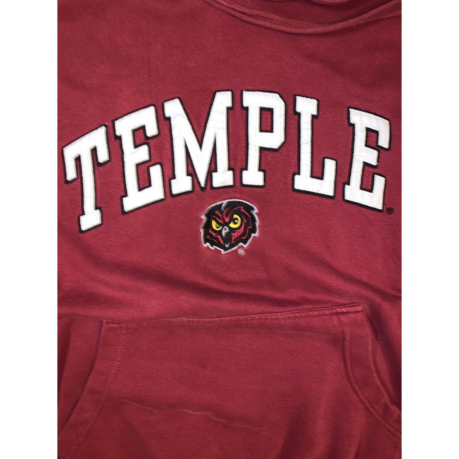 Vintage Temple Owls Hoodie Crimson Red Embroidered OVB Large Size US L / EU 52-54 / 3 - 2 Thumbnail