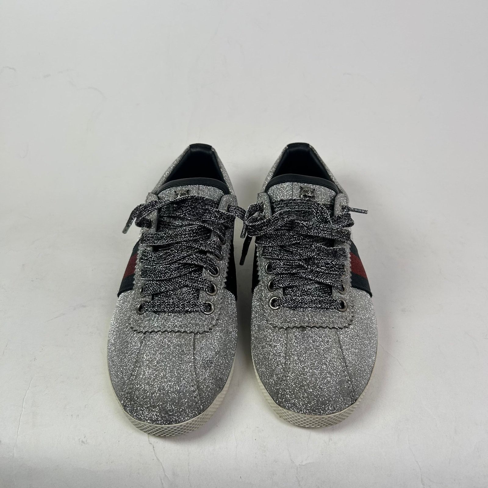 Gucci Gucci Glitter Stud Bambi Web Sneaker Size US 7 / IT 37 - 2 Thumbnail