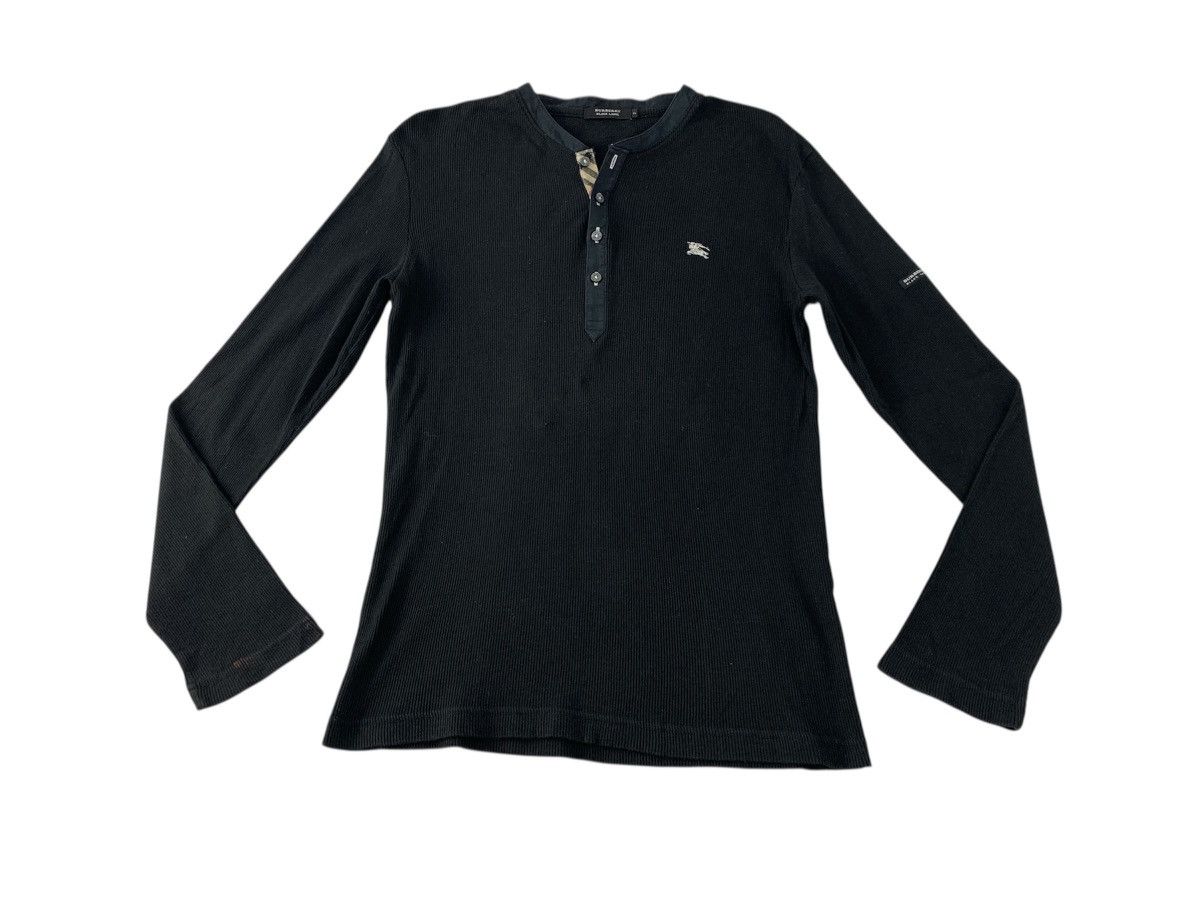 Burberry Burberry Black Label Longsleeve Henley Neck Tee Size US S / EU 44-46 / 1 - 1 Thumbnail