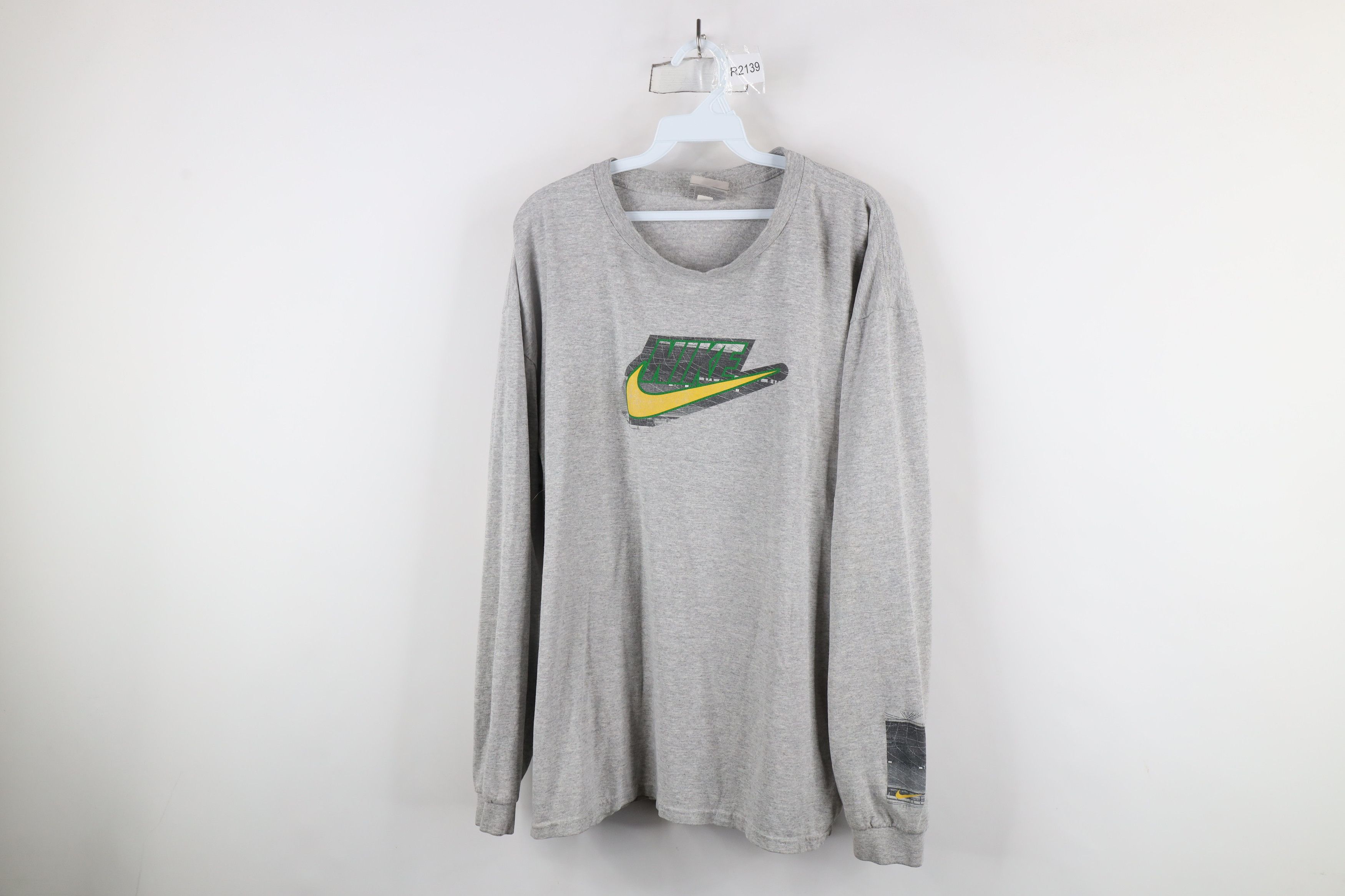 Nike × Vintage Vintage Nike Swoosh Oregon Hayward Field Long Sleeve T-Shirt Size US XL / EU 56 / 4 - 1 Thumbnail