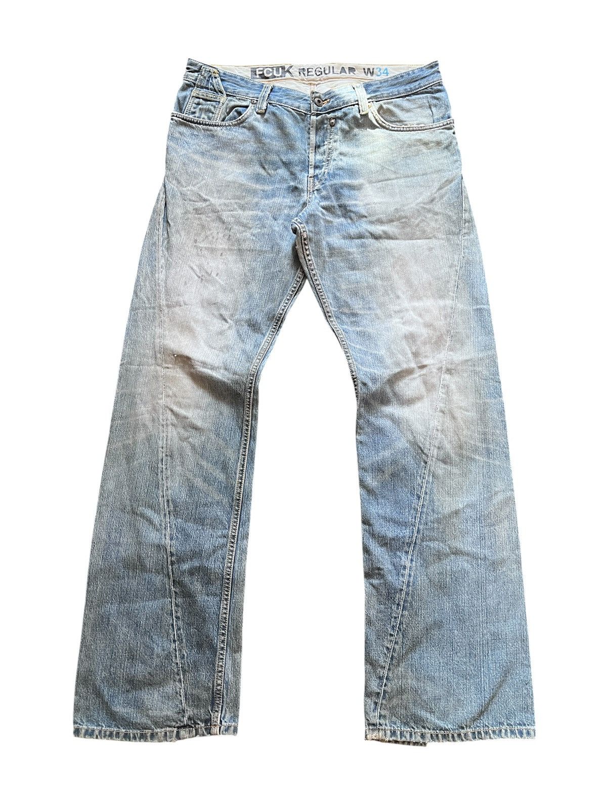 FCUK Fcuk Jeans Buckle Back Stonewash Size US 34 / EU 50 - 2 Thumbnail