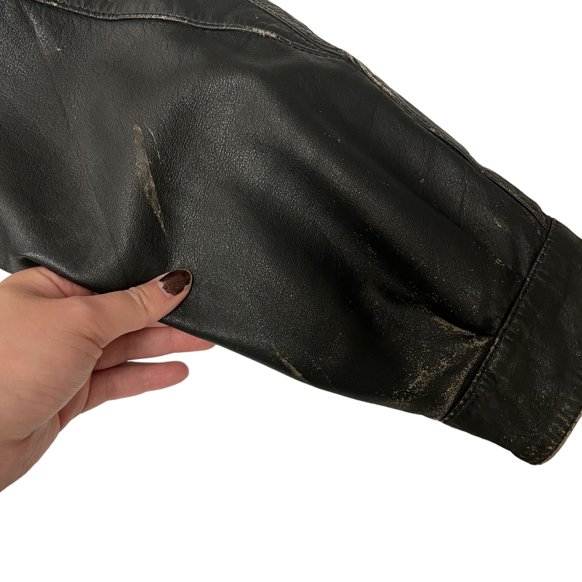 Other Vtg Poreha DISTRESSED Black Leather Street Racer Jacket Size US S / EU 44-46 / 1 - 13 Thumbnail