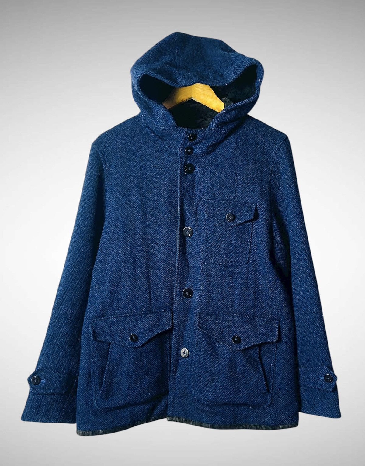 Harris Tweed Harris Tweed X United Arrow Hoodie Wool Jacket Size US L / EU 52-54 / 3 - 1 Thumbnail