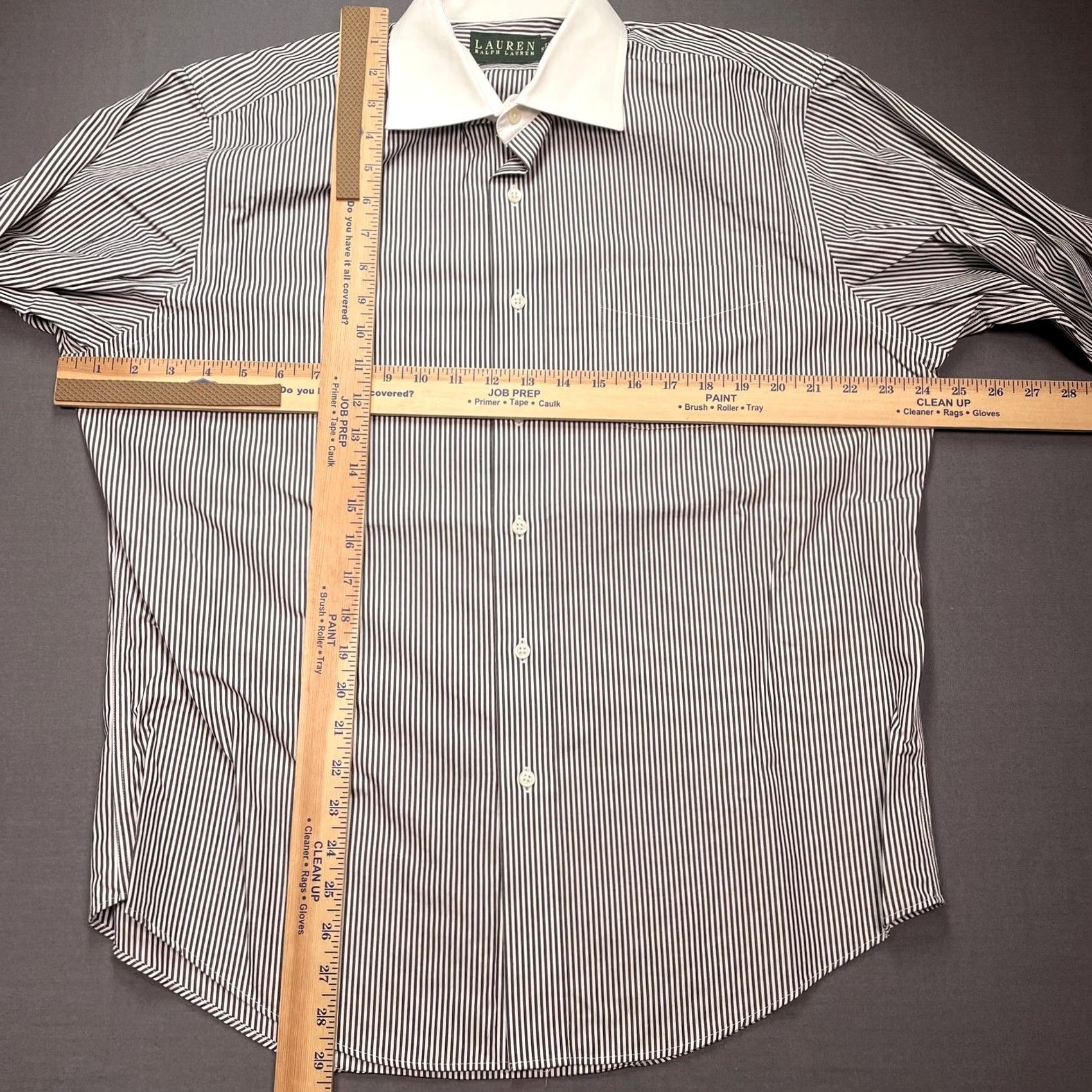 Ralph Lauren Lauren Ralph Lauren Shirt Mens Large 16 34/35 Black Non Iron Stripe Long Sleeve Size US L / EU 52-54 / 3 - 4 Thumbnail