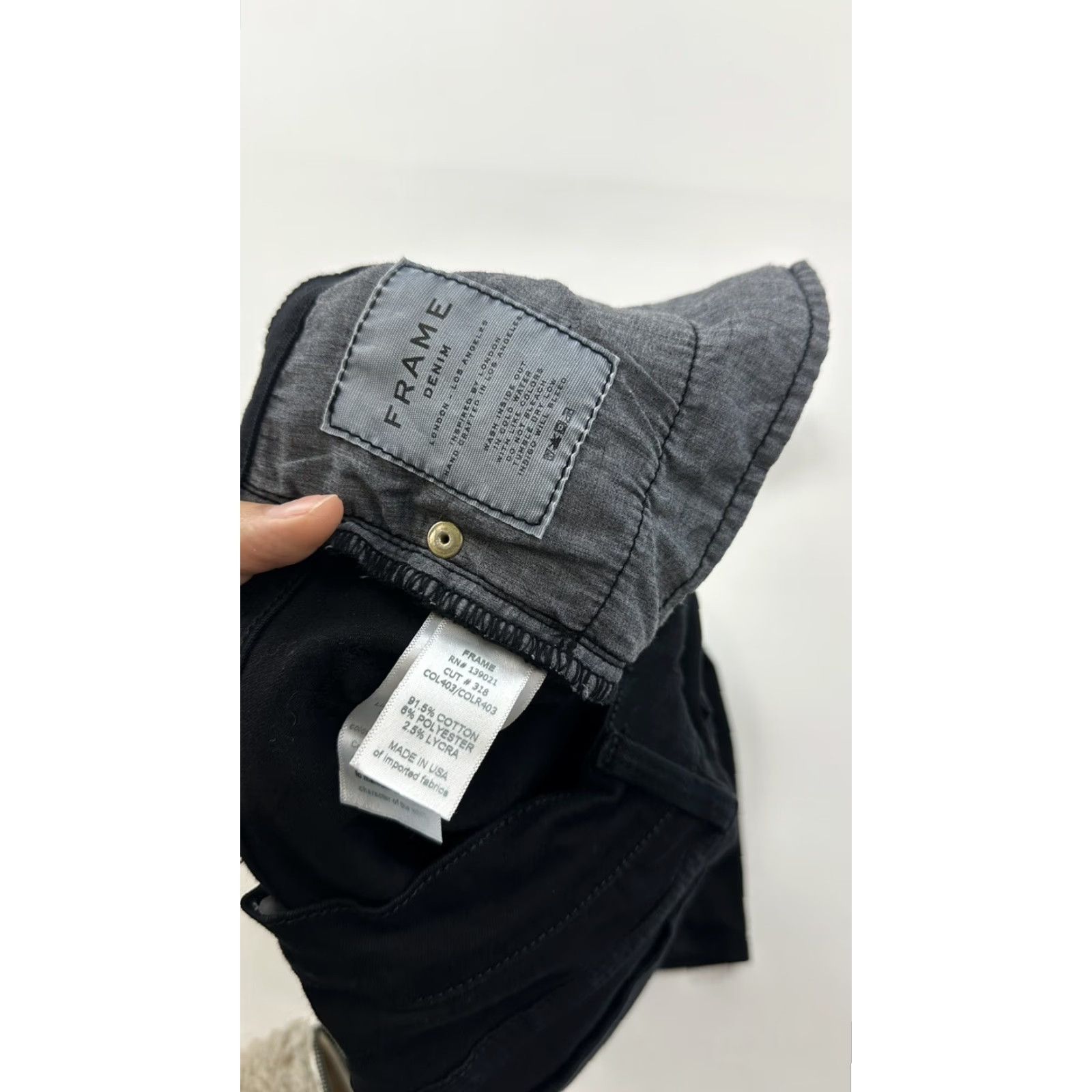 Frame Frame Jeans Womens 26 Black Le Skinny De Jeanne Crop Denim Stretch Size 26" / US 2 / IT 38 - 7 Thumbnail