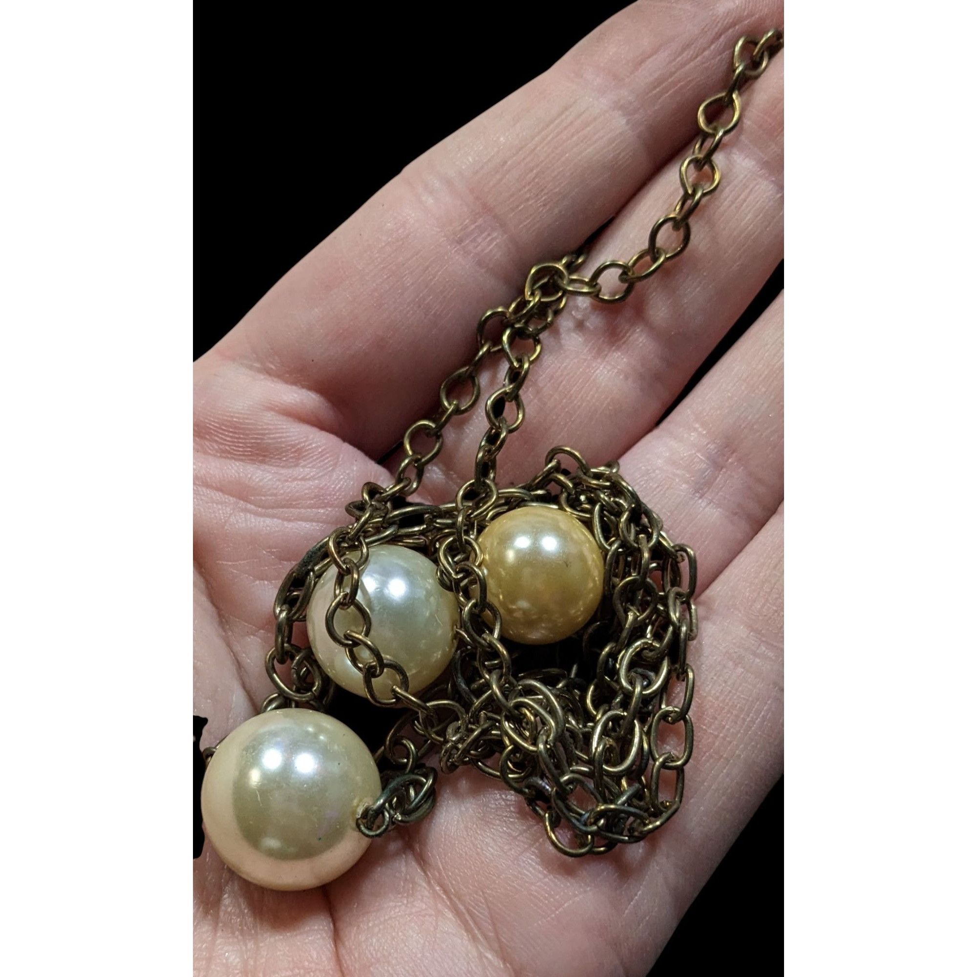 Other Vintage Glam Layered Chain Necklace With Faux Pearls Size ONE SIZE - 3 Thumbnail
