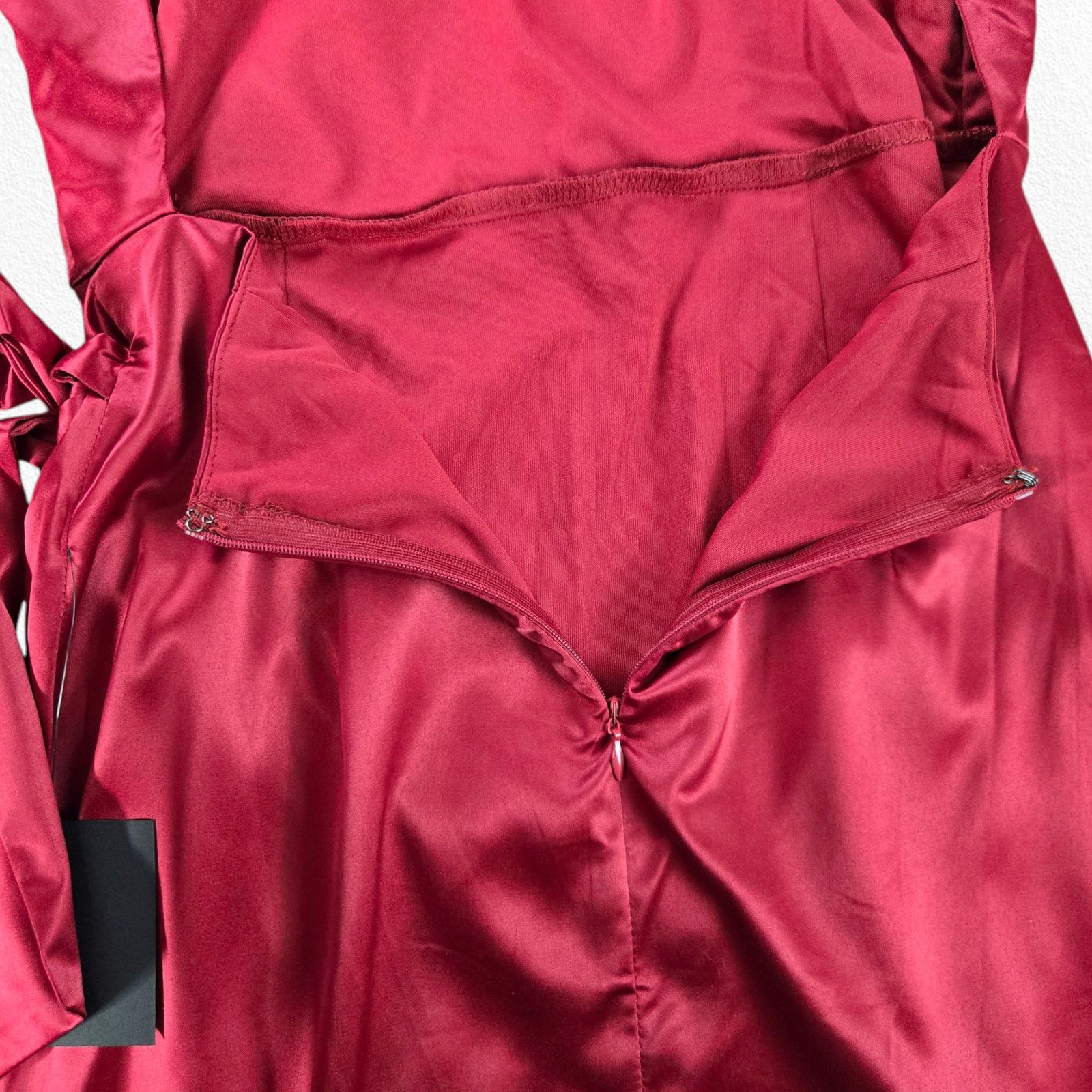 Other Lulus Red Satin Faux Wrap Mini Dress Size Medium Size M / US 6-8 / IT 42-44 - 14 Thumbnail