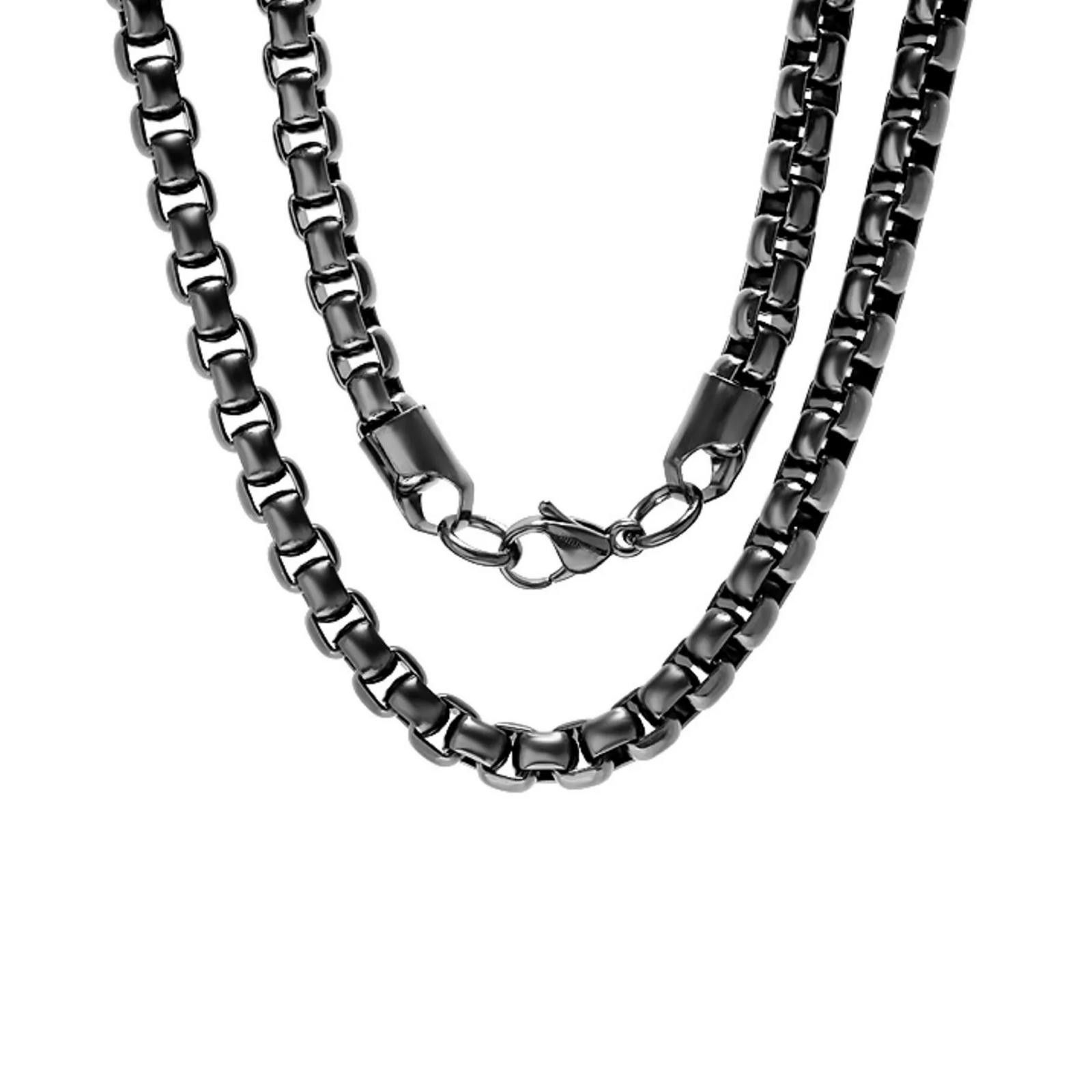 Other STEELTIME Men's Black Ion-Plated Box Chain 24" Necklace Size ONE SIZE - 1 Thumbnail
