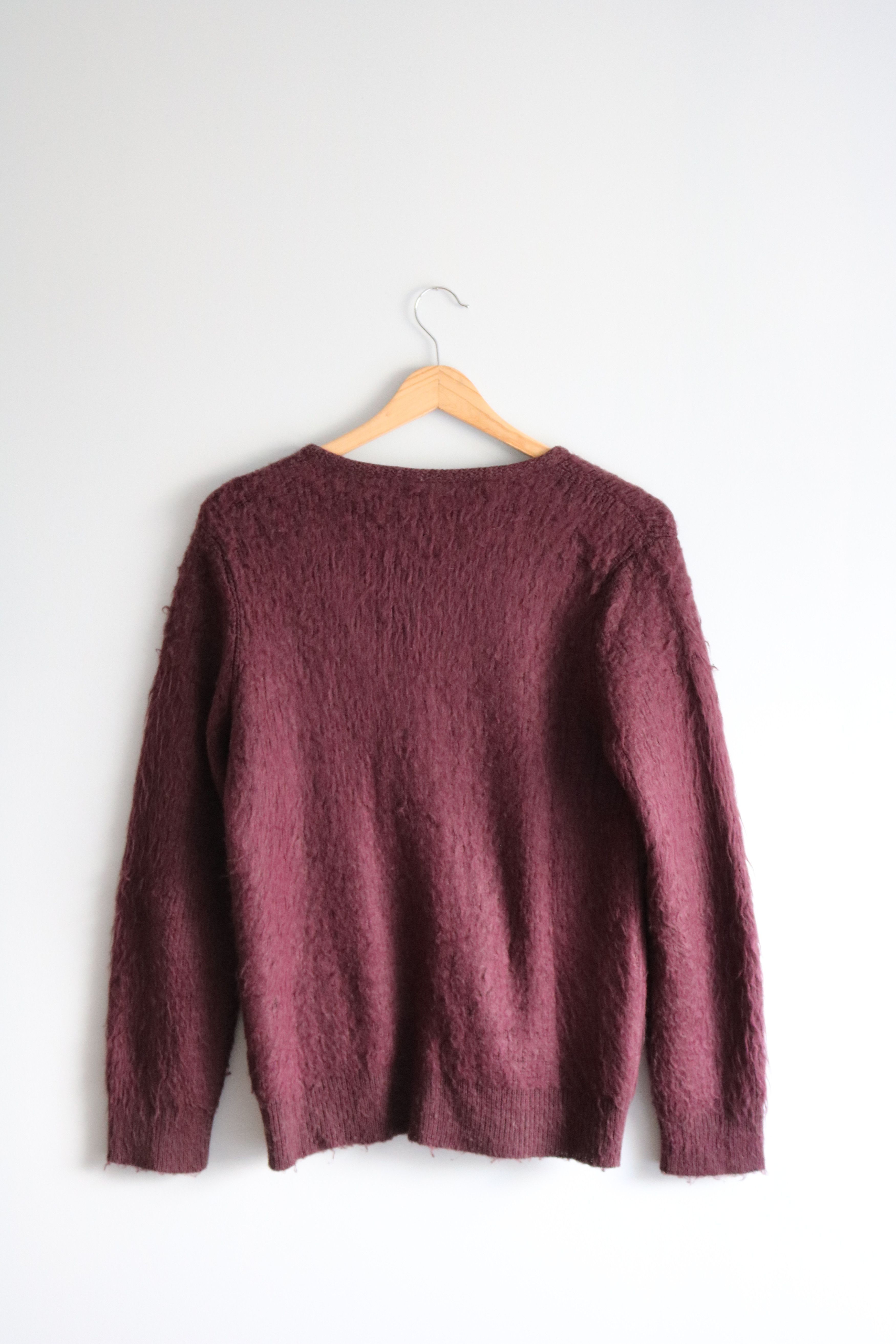 Number (N)ine F/W09 Wine Kurt Cobain Grunge Cardigan Knit Size US S / EU 44-46 / 1 - 3 Thumbnail
