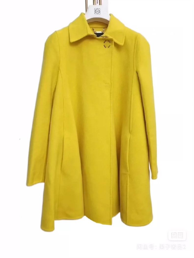 Versace Versace Bright yellow mid-length wool coat Size S / US 4 / IT 40 - 1 Thumbnail