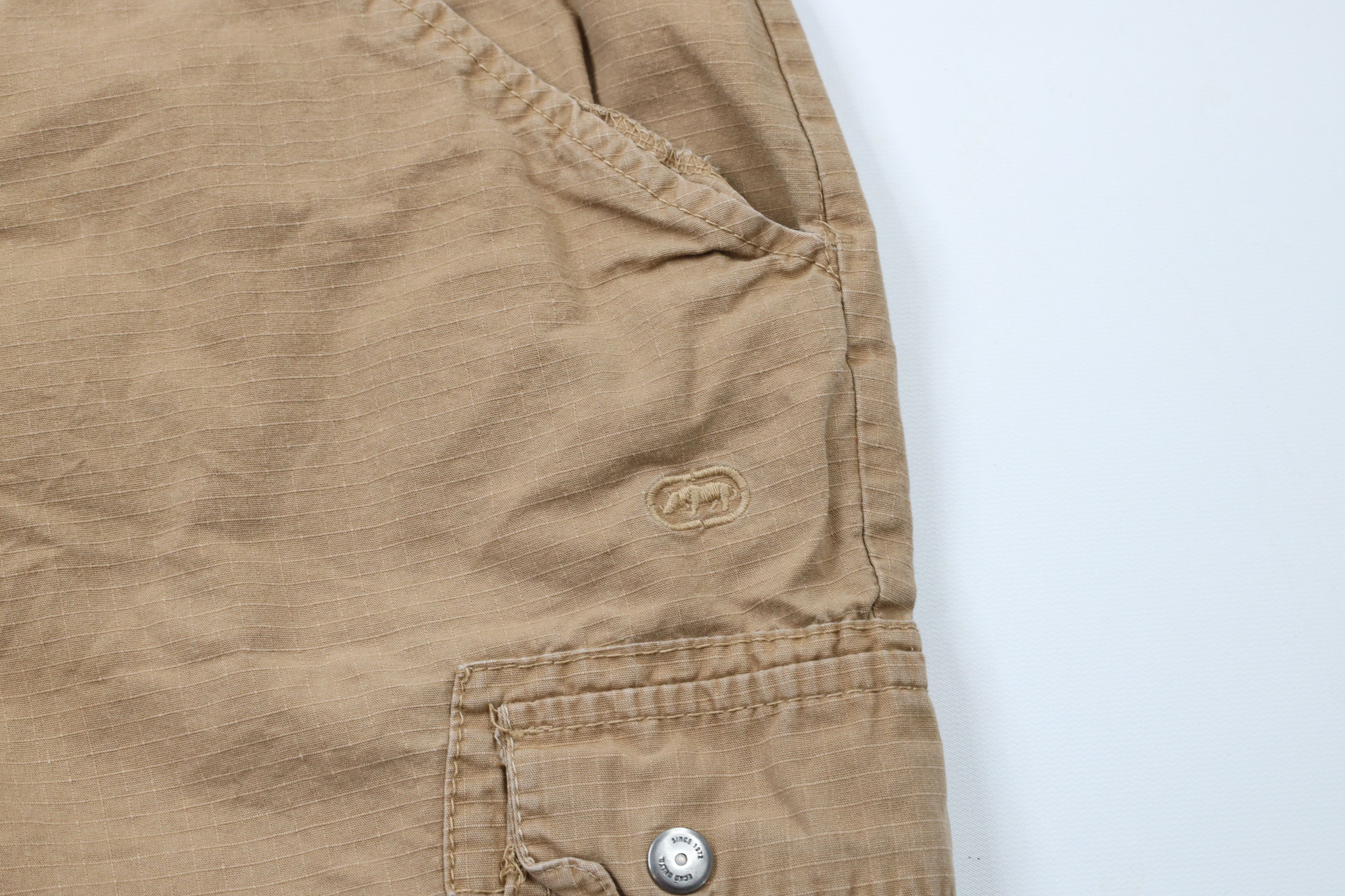 Ecko Unltd. × Vintage Vintage Ecko Baggy Fit Ripstop Cargo Shorts Beige Cotton Size US 42 / EU 58 - 6 Thumbnail