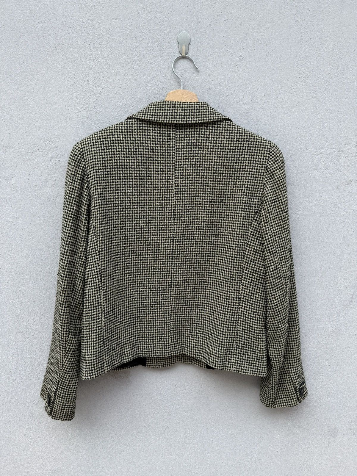 Max Mara MAX MARA Houndstooth Virgin Wool Tweed Crop Jacket Size S / US 4 / IT 40 - 8 Thumbnail