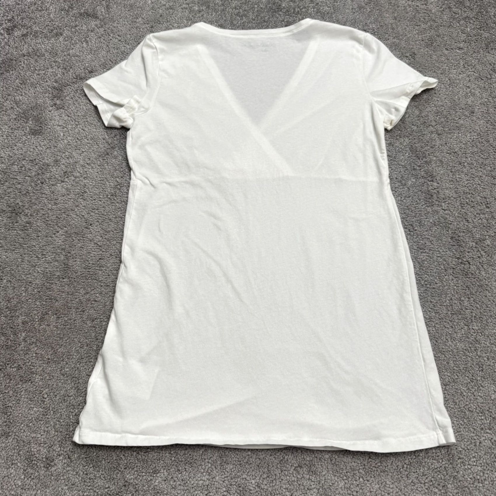 Gap Gap Maternity Tunic Top Womens Medium White Cotton Stretch V-Neck Short Sleeve Casual Shirt Size M / US 6-8 / IT 42-44 - 2 Thumbnail