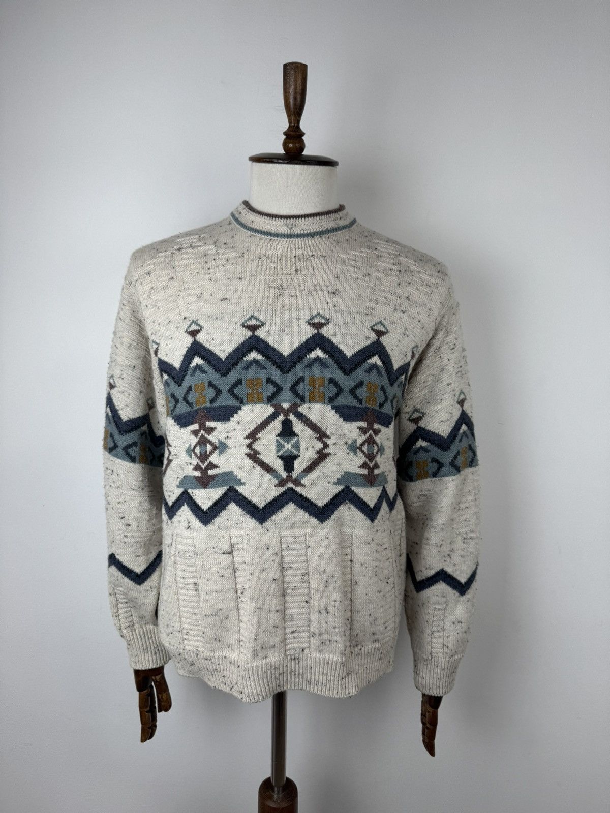Marks & Spencer × Vintage Vintage Marks Spencer Abstract Pattern Sweater Pullover Size US M / EU 48-50 / 2 - 1 Thumbnail