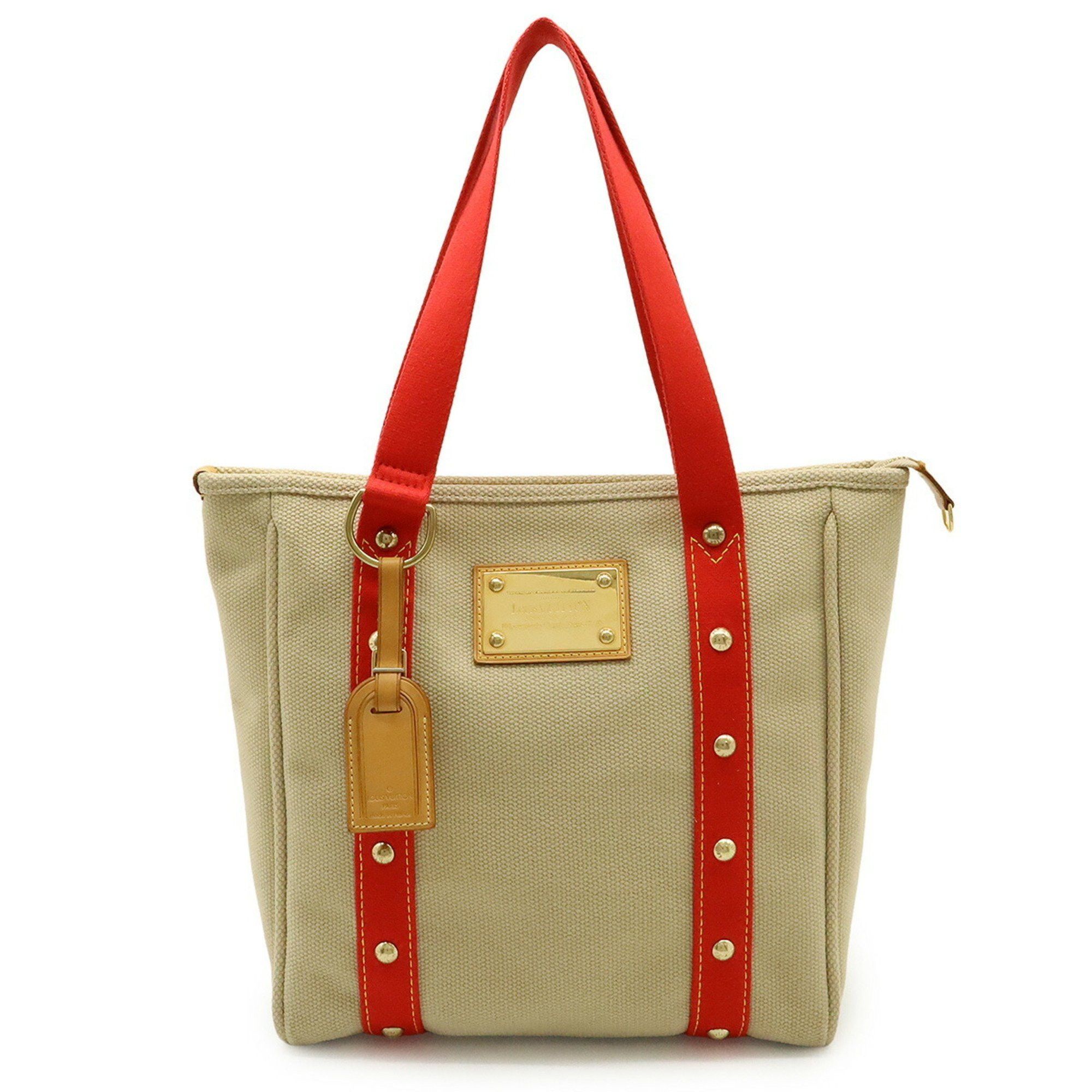 Louis Vuitton LOUIS VUITTON Antigua Cabas MM Tote Bag, Shoulder Tote, Beige, Red, M40035 Size ONE SIZE - 1 Thumbnail