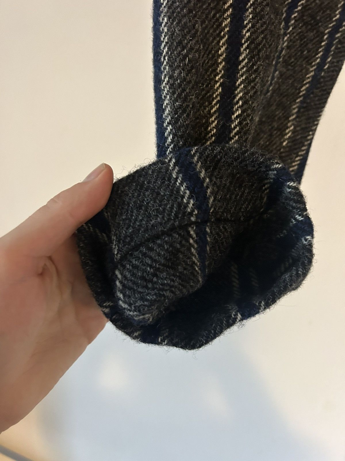 Undercover Undercover Striped Wool Trousers in Grey/Blue - Size L Size US 33 - 10 Thumbnail