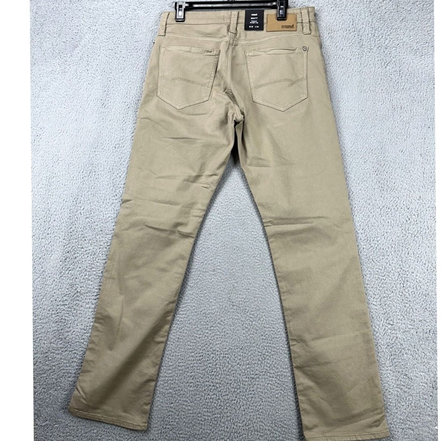 Mavi Mavi Matt Jeans Mens 31X34 Tan Relaxed Straight Leg 5 Pockets Stretch Logo Jeans Size US 31 - 3 Thumbnail