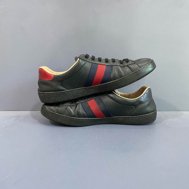 Gucci Gucci Ace Black Bee Embroidered Sneakers for Men -2508 Size US 10.5 / EU 43-44 - 6 Thumbnail