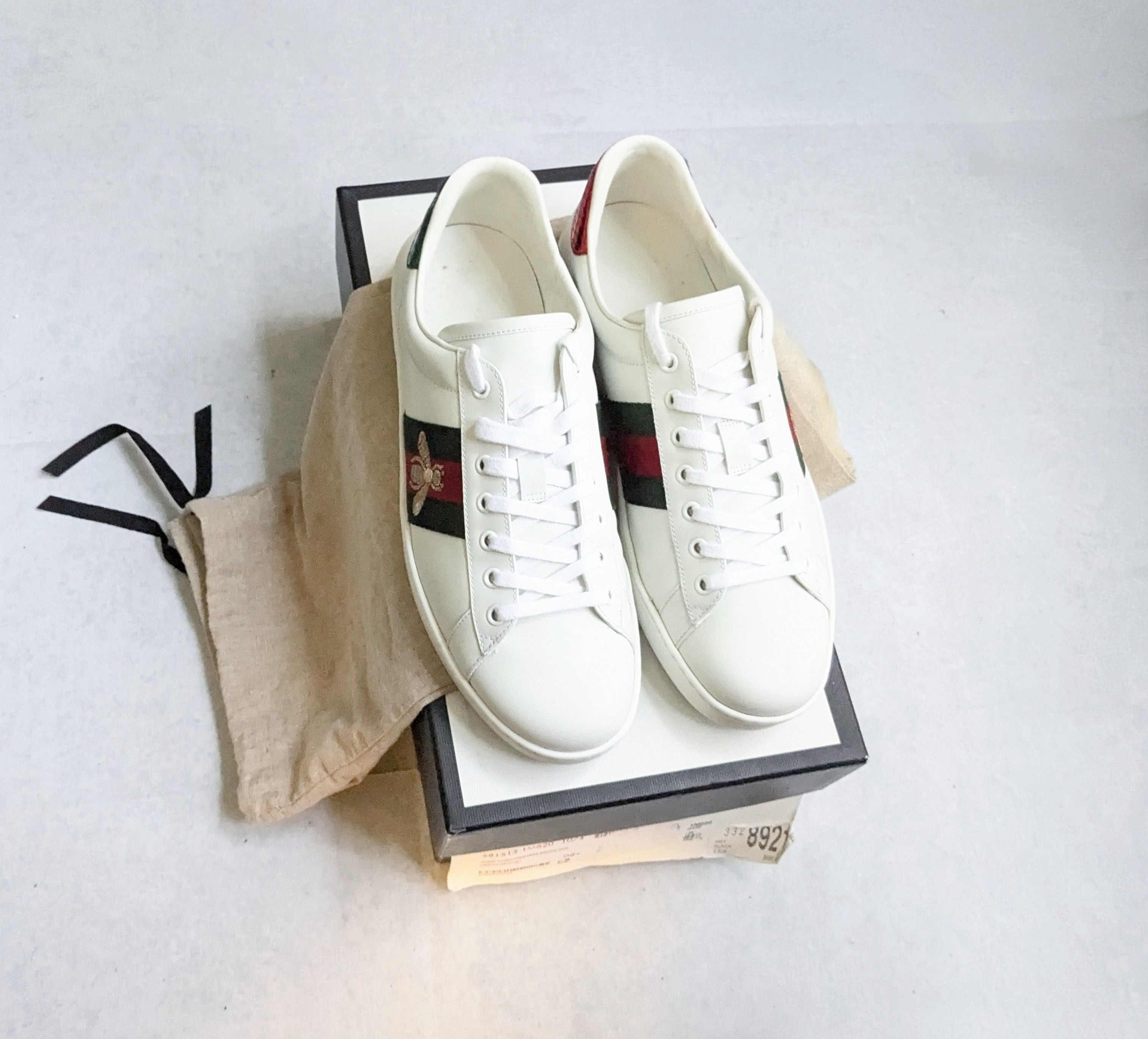 Gucci Gucci Ace Sneakers Bee White 9.5 Low Tops Size US 9.5 / EU 42-43 - 1 Thumbnail