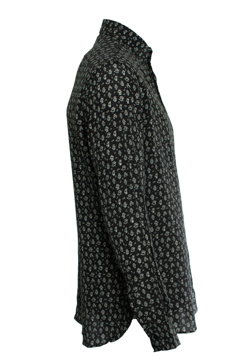 Saint Laurent Paris Saint Laurent, Black silk robot print shirt Size US M / EU 48-50 / 2 - 3 Thumbnail