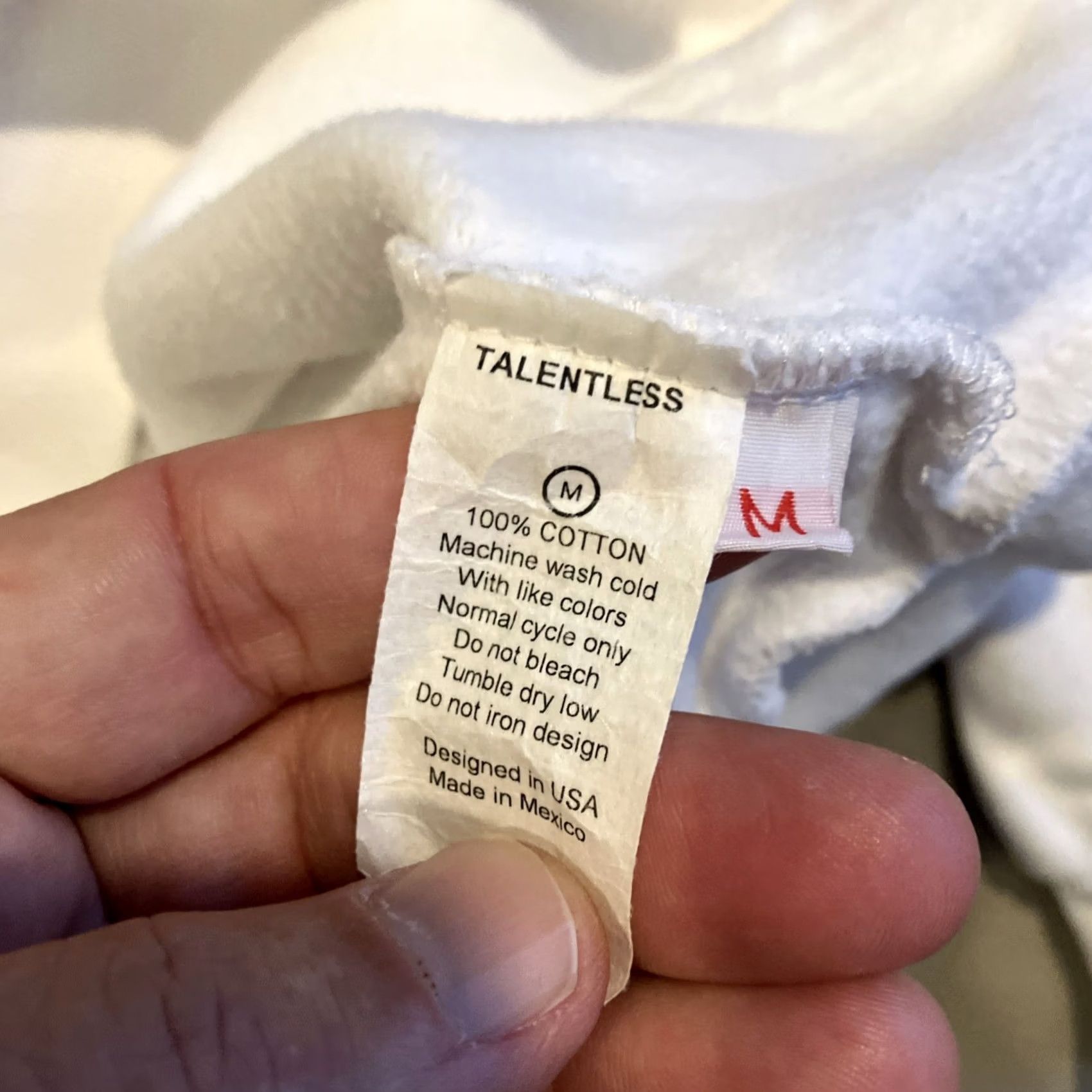 Talentless Talentless Ivory Pullover Hoodie Mens Medium Double Knit Fabric Fleece Knit Hoodie Mens Size M Ivory Pullover Hoodie Size US M / EU 48-50 / 2 - 4 Thumbnail
