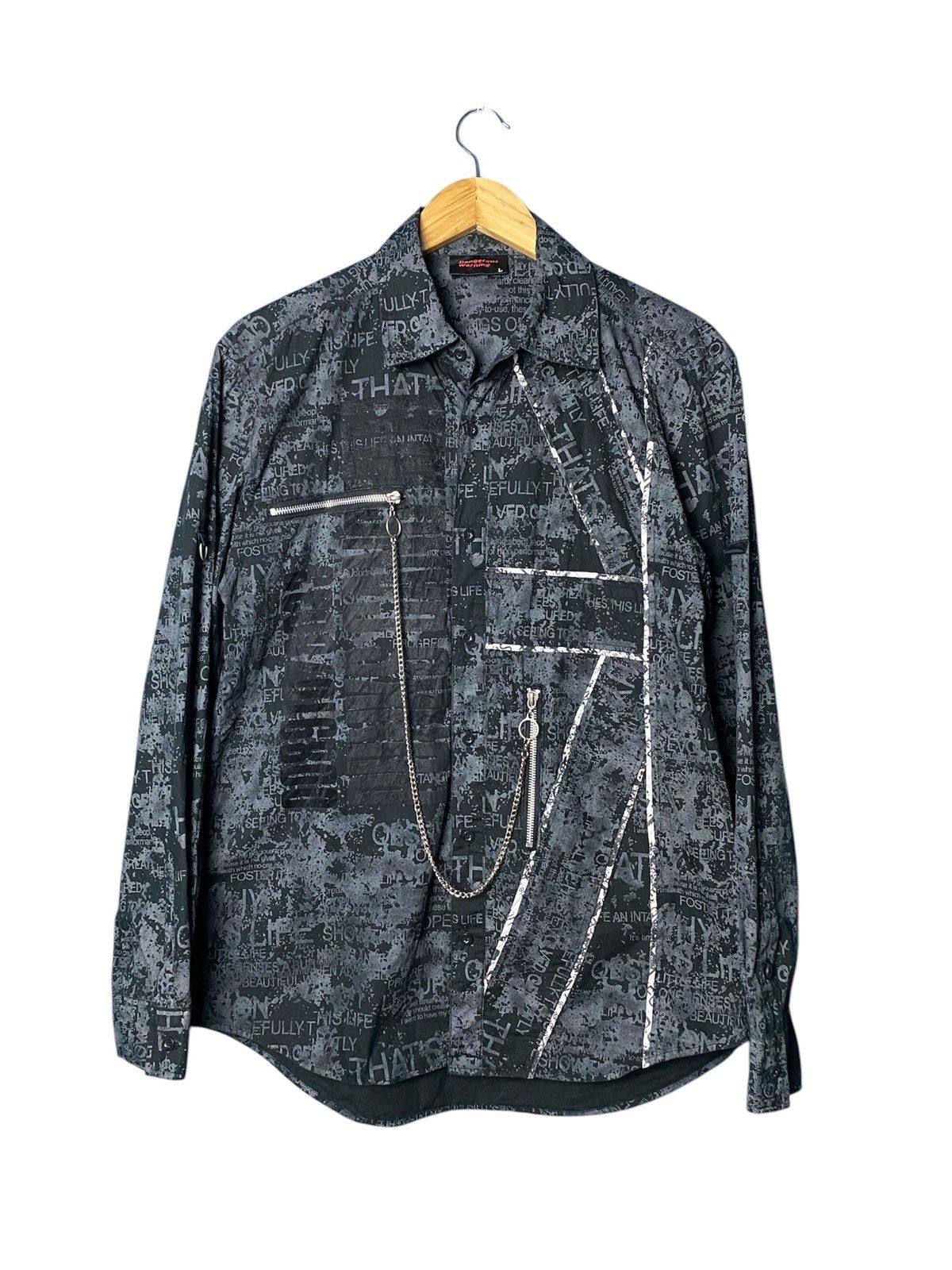 Designer × Japanese Brand Dangerous Warning PUNKS GANCHELL Size US L / EU 52-54 / 3 - 1 Thumbnail