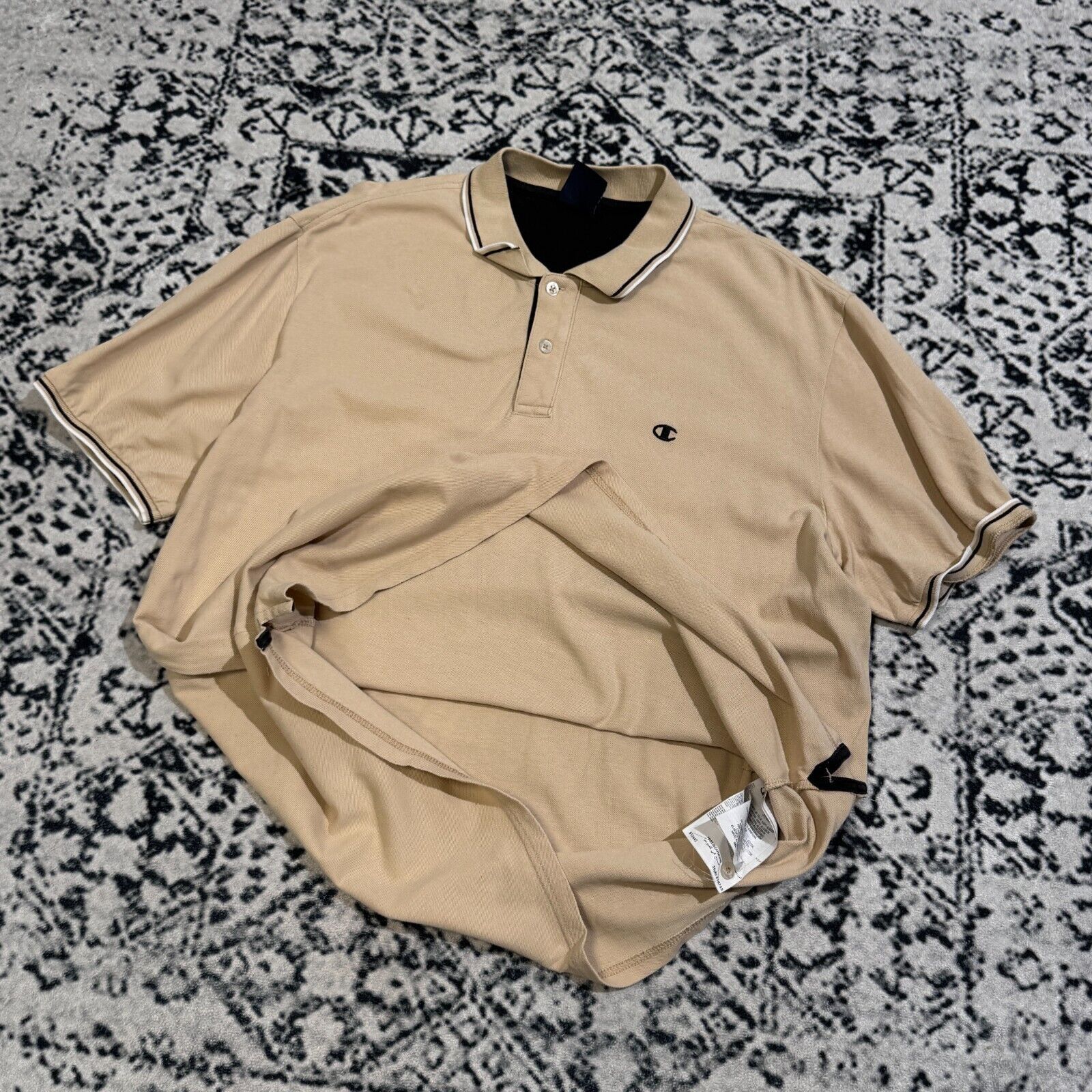 Champion × Vintage Vintage Champion Unisex Beige Cotton Polo Shirt Size XXL Size US XXL / EU 58 / 5 - 8 Thumbnail