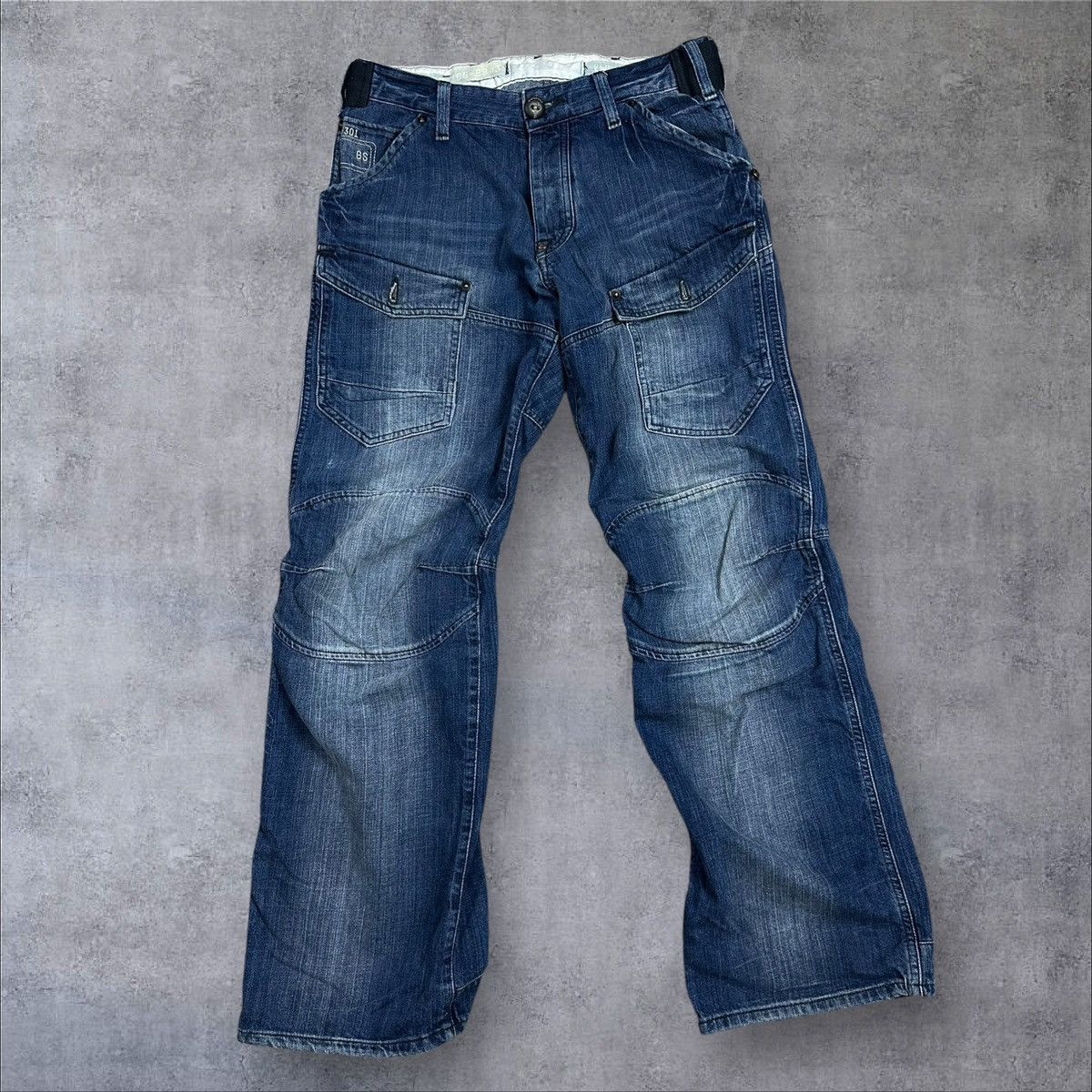 G-Star Vintage G star Raw 3301 Double Knee Biker Jeans Denim Pants Size US 32 / EU 48 - 2 Thumbnail