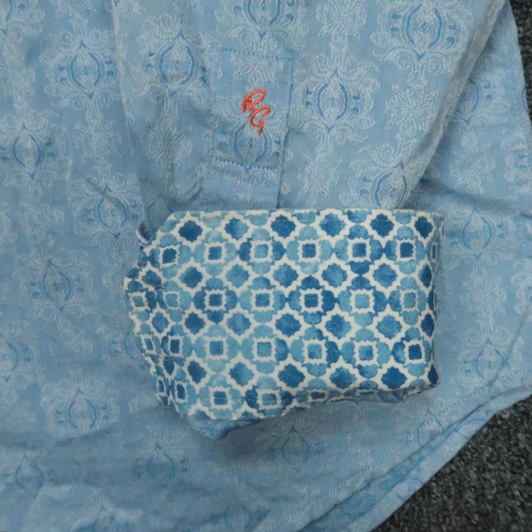 Robert Graham Robert Graham Shirt Adult XL Blue Geometric Button-Up Cotton Classic Fit Long Sleeve Mens Size US XL / EU 56 / 4 - 4 Thumbnail