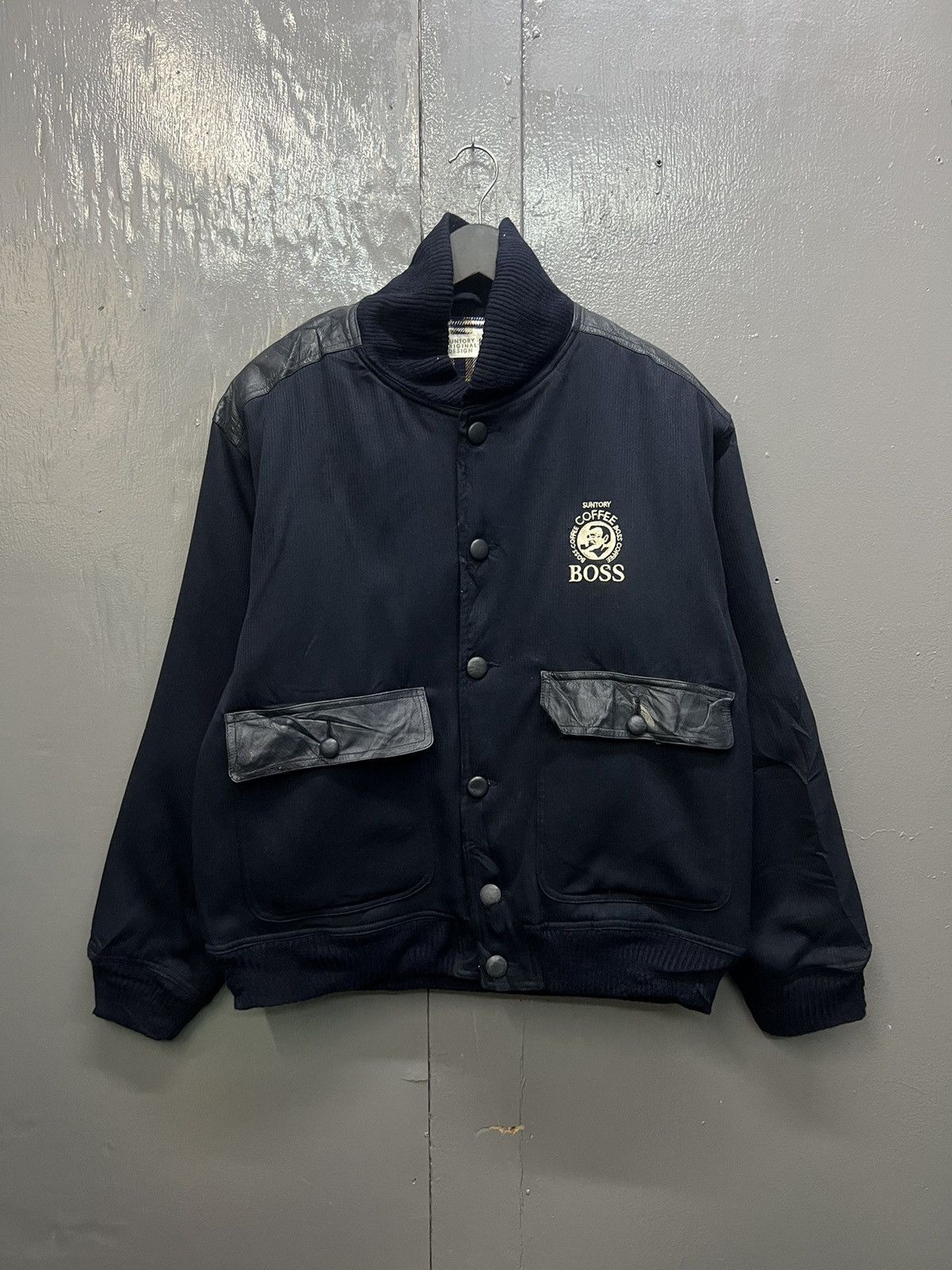 Vintage Vintage Suntory Coffee Boss Wool Bomber Jacket Size US L / EU 52-54 / 3 - 1 Thumbnail