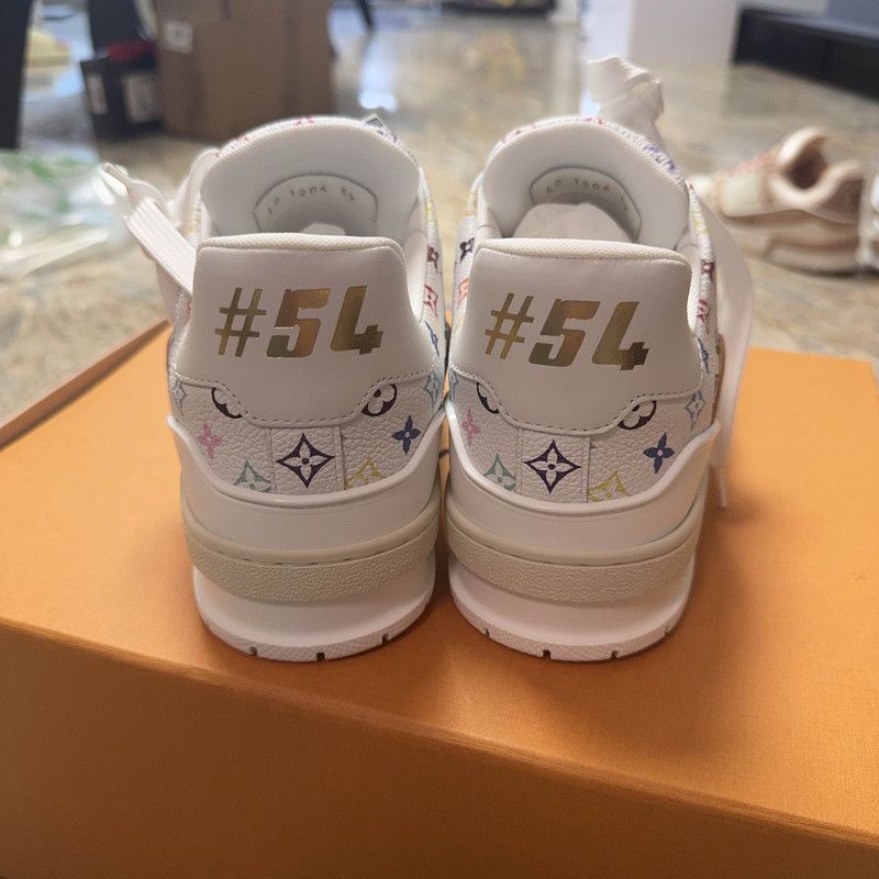 Louis Vuitton Takashi Murakami x Louis Vuitton White Trainer Sneakers -25 Size US 8 / EU 41 - 3 Thumbnail