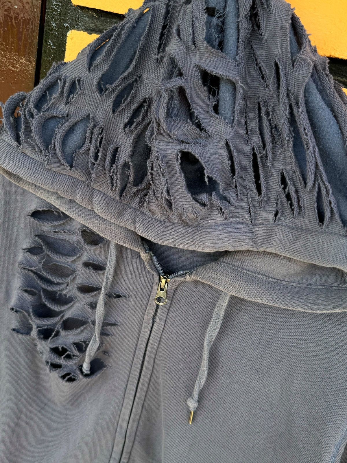 Japanese Brand Distressed Zipper Hoodie Faded Uniqlo Ifsixwasnine lgb Size US L / EU 52-54 / 3 - 5 Thumbnail