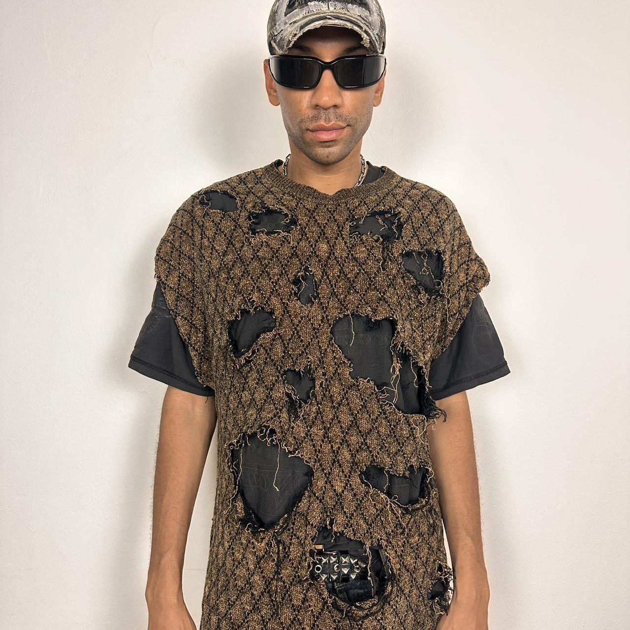 Other ASTROBOI* Grunge Sleeveless Brown Chenille Sweater - XL Size US XL / EU 56 / 4 - 7 Thumbnail