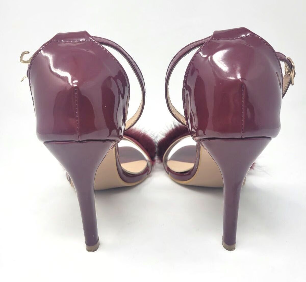 Other Metro Stiletto Sandals Patent Faux Fur Ankle Strap Sz 9 Size US 9 / IT 39 - 7 Thumbnail