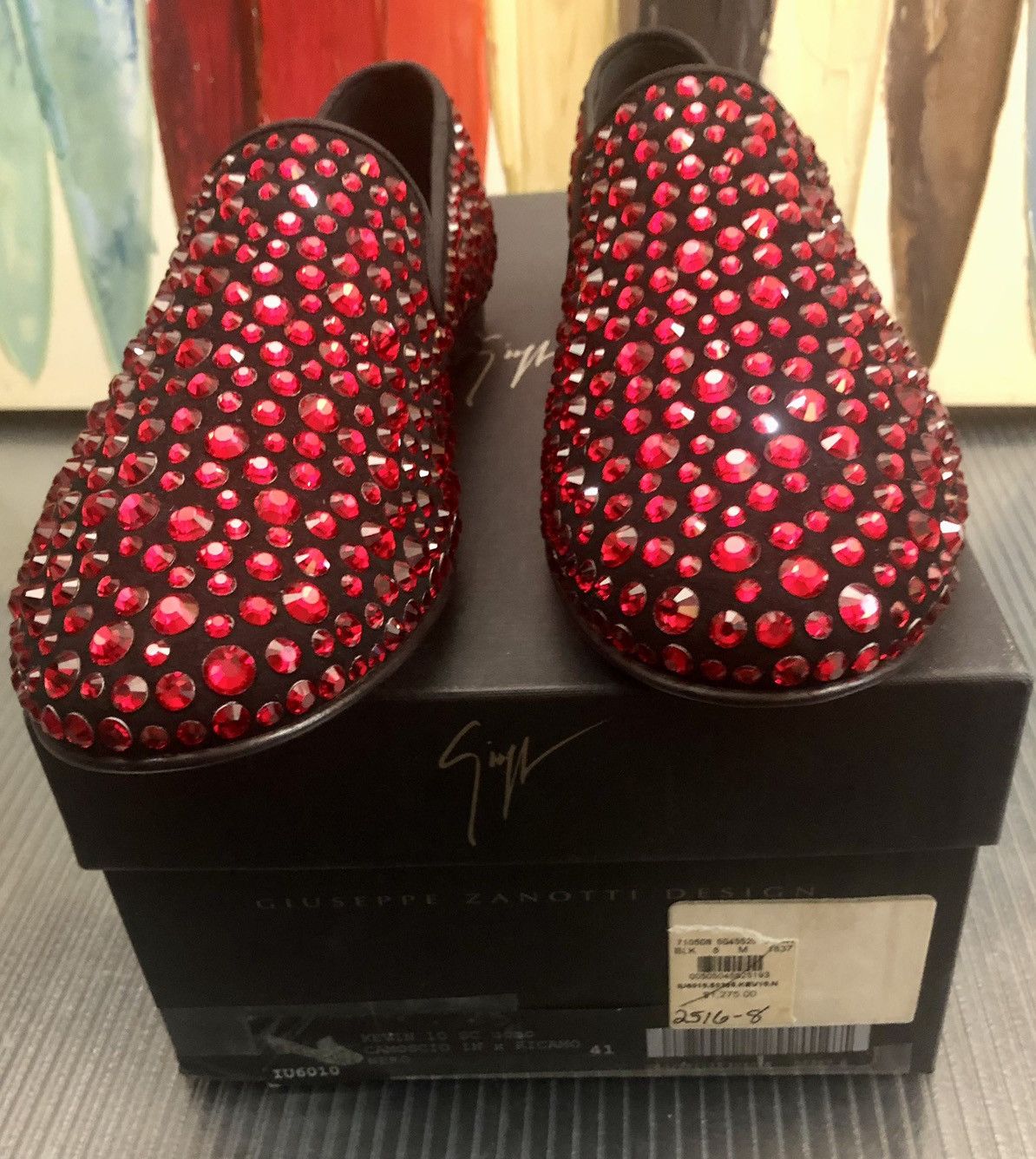 Giuseppe Zanotti Giuseppe Zanotti 🇮🇹 black/red crystalized calf loafer 8 NEW Size US 8 / EU 41 - 10 Thumbnail