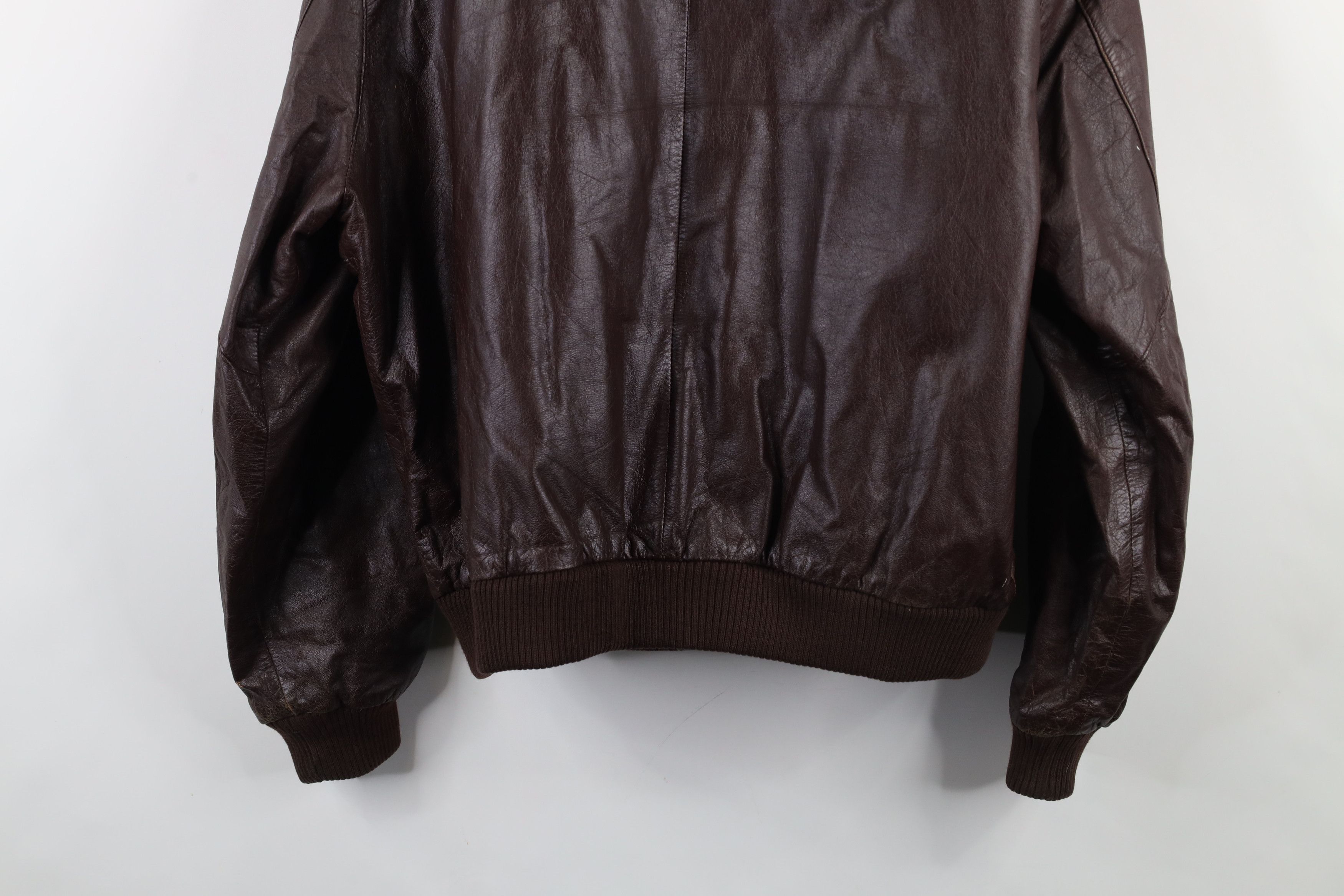 Vintage Vintage 80s 90s Streetwear Leather Bomber Jacket Oxblood Size US XXL / EU 58 / 5 - 14 Thumbnail
