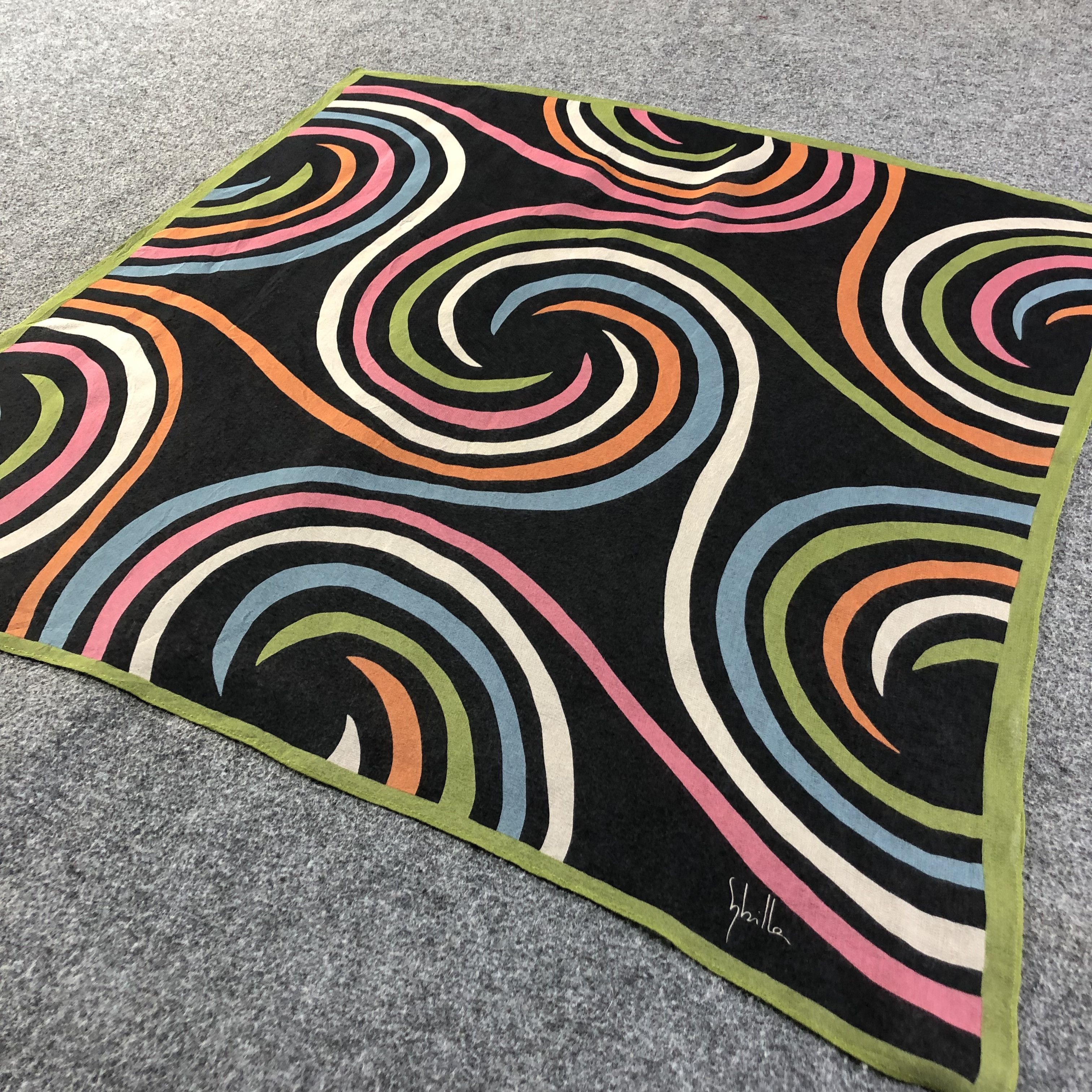 Vintage Shilla Abstract Silk Scarf M836 Size ONE SIZE - 2 Thumbnail