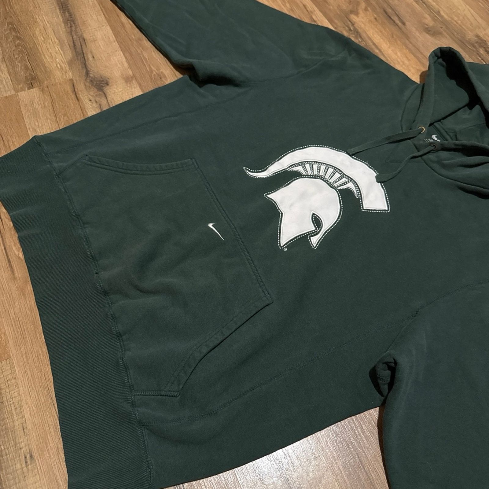 Nike Y2K Nike Team Michigan State Spartans Center Swoosh Hoodie Size US L / EU 52-54 / 3 - 4 Thumbnail