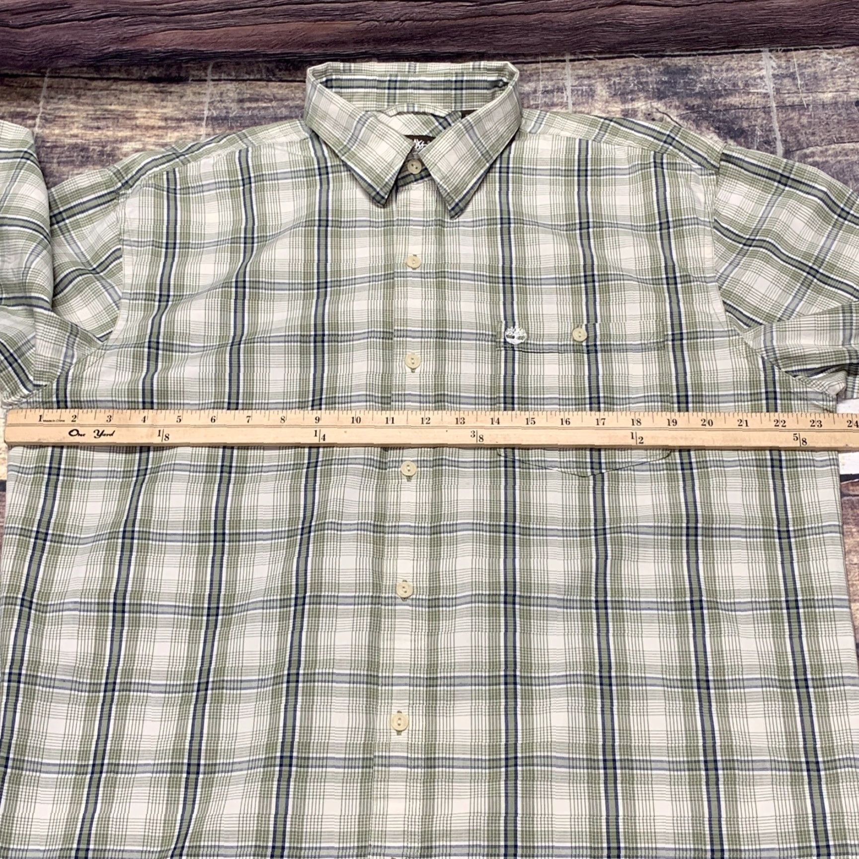 Timberland Timberland Shirt Button-Down Plaid Long Sleeve Green White Mens Large Size US L / EU 52-54 / 3 - 2 Thumbnail