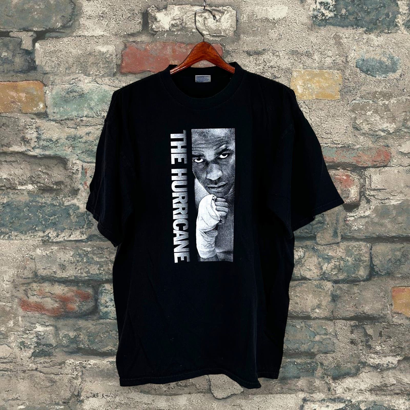 image of All Sport x Vintage The Hurricane Promo Tee Denzel Washington Black 90S, Men's (Size XL)