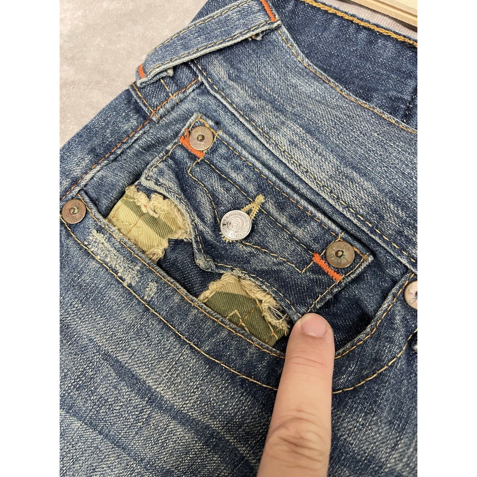 True Religion True Religion Section Straight Pants Jeans Washed Blue Camo Size US 32 / EU 48 - 8 Thumbnail