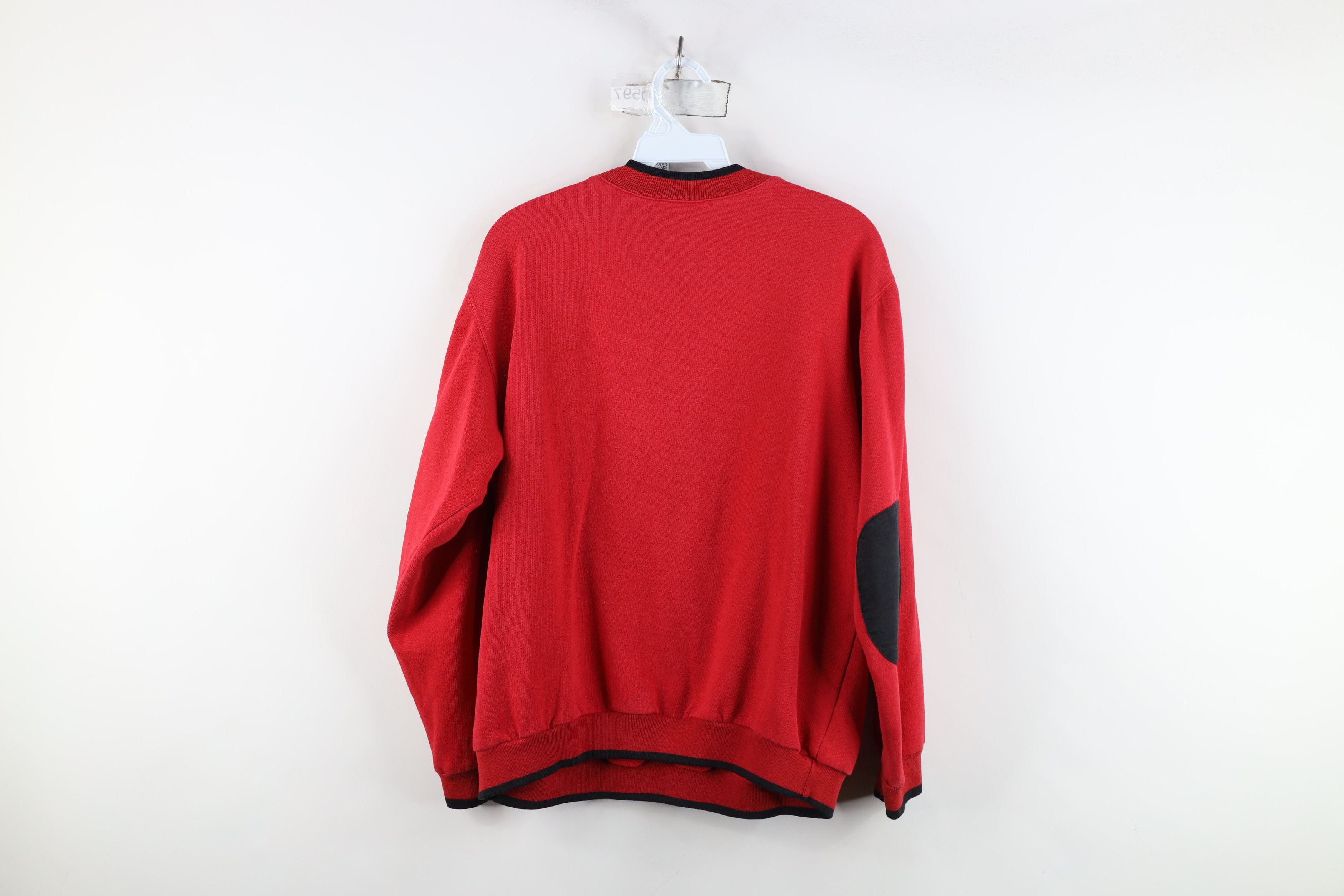 Disney × Vintage Vintage 90s Disney Mickey Mouse Elbow Patch Sweatshirt Red Size M / US 6-8 / IT 42-44 - 11 Thumbnail