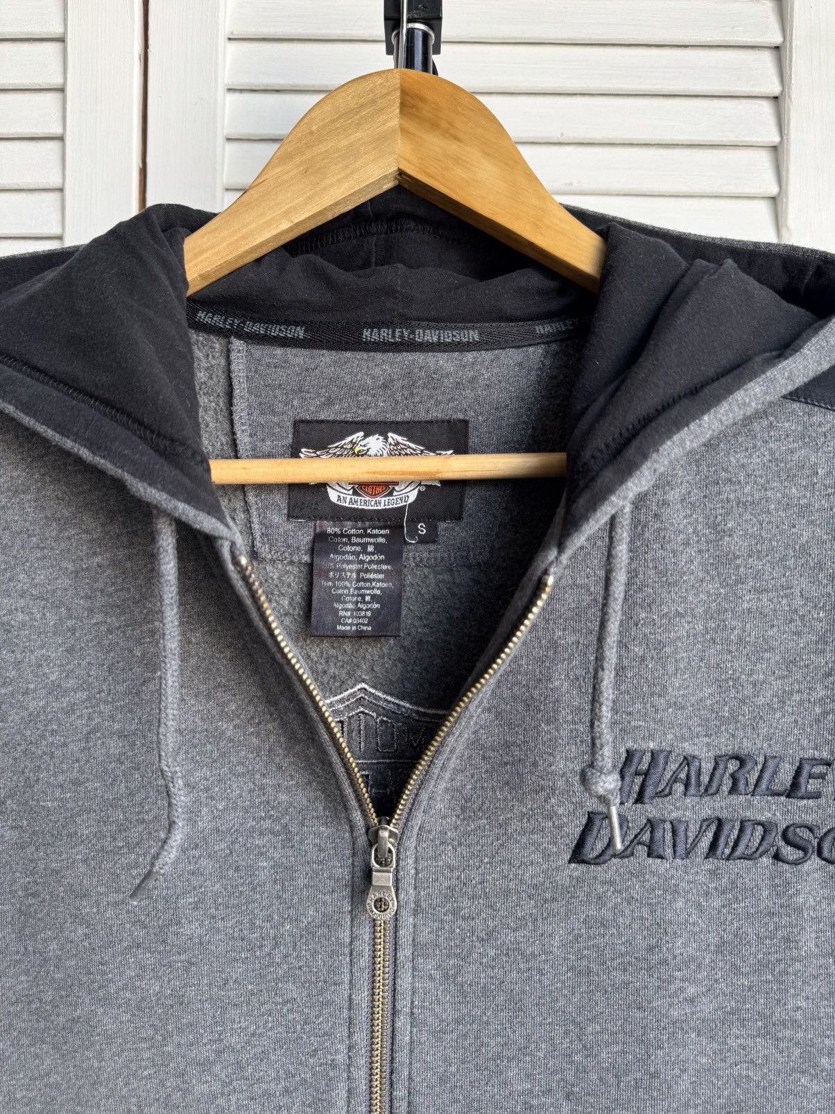Harley Davidson Vintage Harley Davidson Big Logo Black Zip Up Hoodie Size US S / EU 44-46 / 1 - 6 Thumbnail