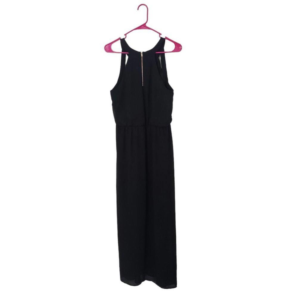 Designer CT417 Xhilaration Long Black Sleeveless Evening Gown L Size L / US 10 / IT 46 - 7 Thumbnail