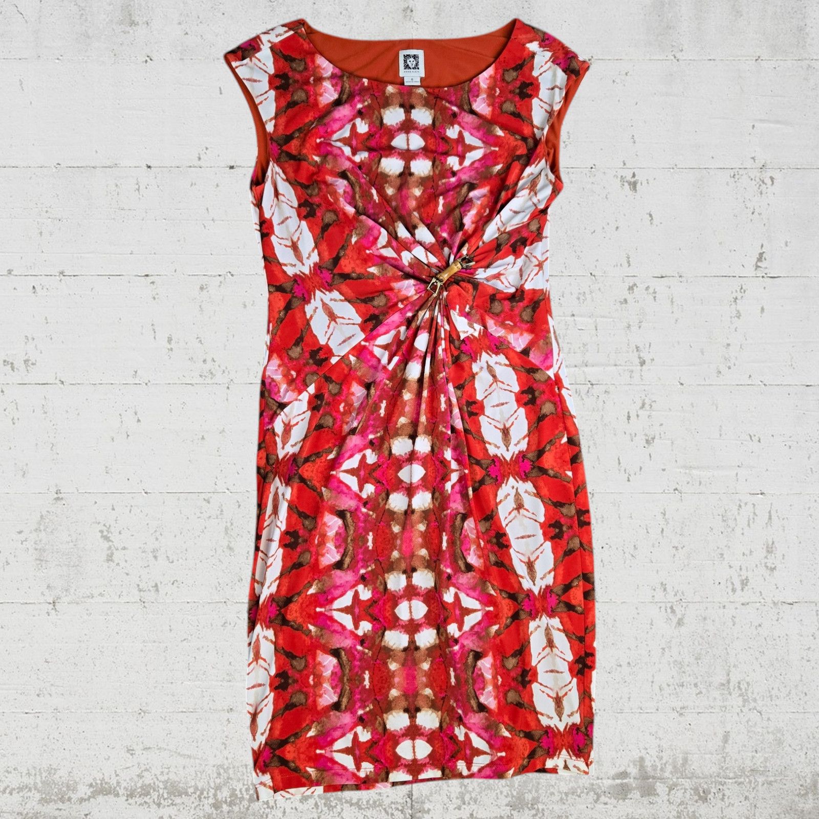 Anne Klein Anne Klein Red Pink Tie Dye Bodycon Dress Size 6 Size M / US 6-8 / IT 42-44 - 2 Thumbnail