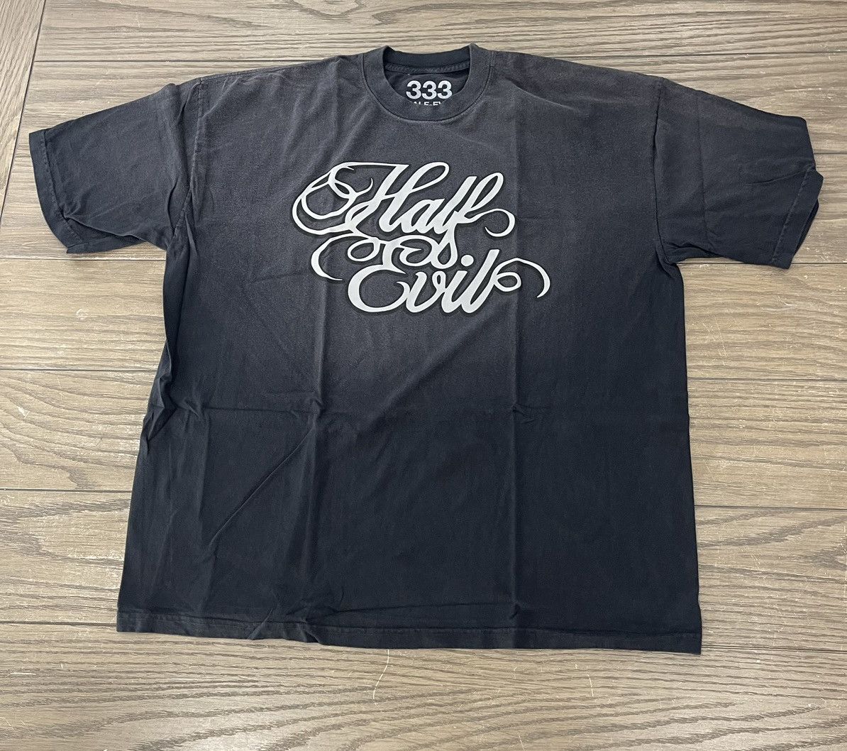 Designer × Half Evil ⚡️ Half Evil 333 Script Tee Shirt Vintage Black 2XL XXL ⚡️ Size US XXL / EU 58 / 5 - 4 Thumbnail