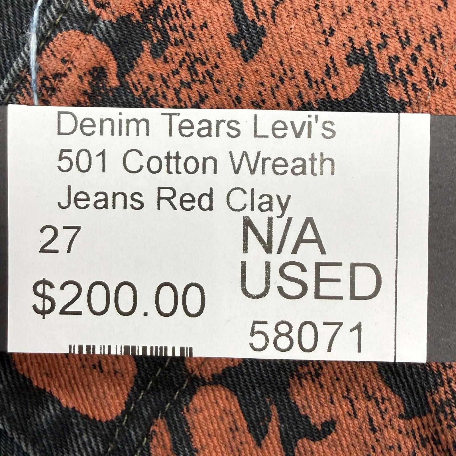 Levi's Denim Tears Levi's 501 Cotton Wreath Jeans Red Clay 27 Size US 27 - 12 Thumbnail