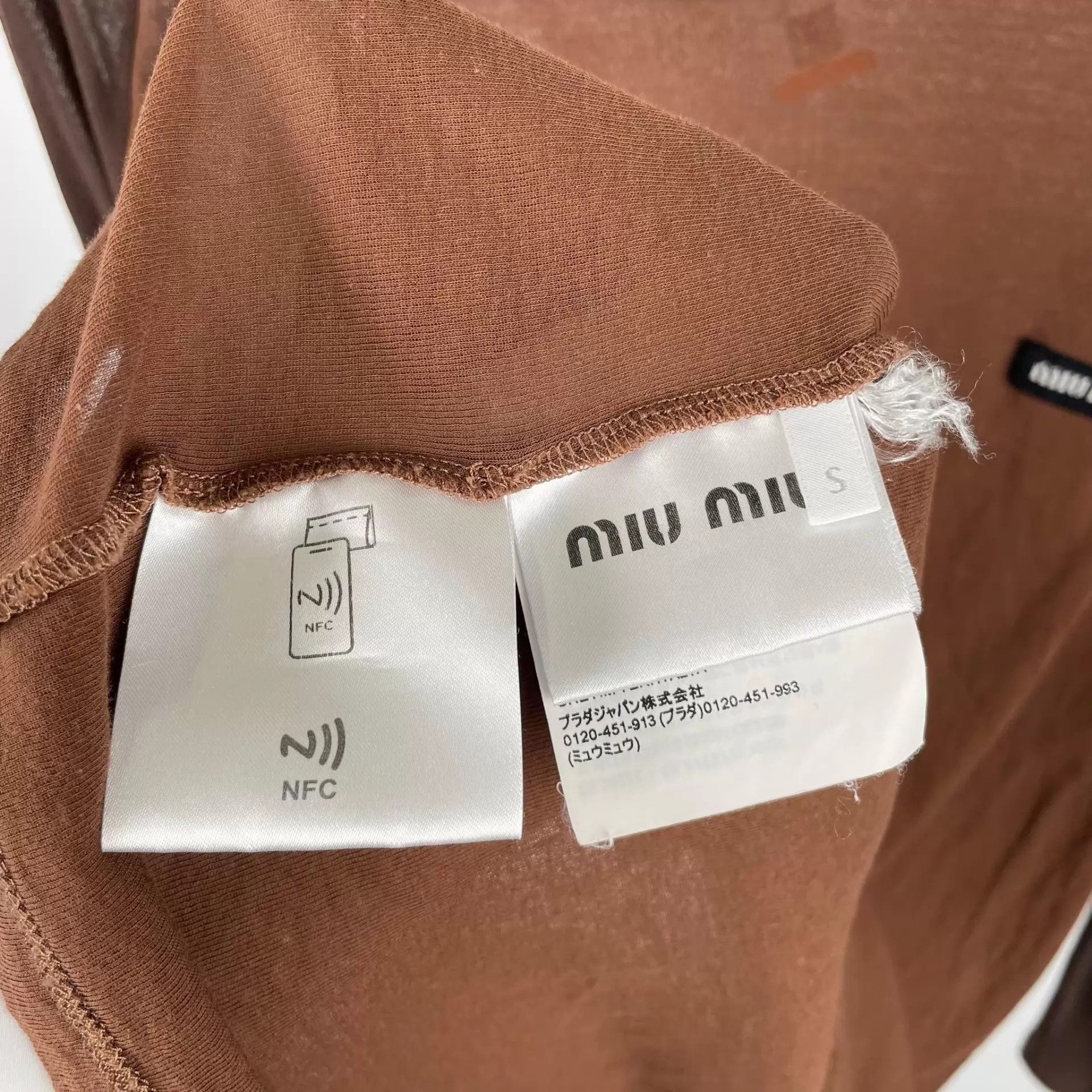 Miu Miu MIU MIU Women's Color Blocked Brown Long Sleeve S Size S / US 4 / IT 40 - 6 Thumbnail